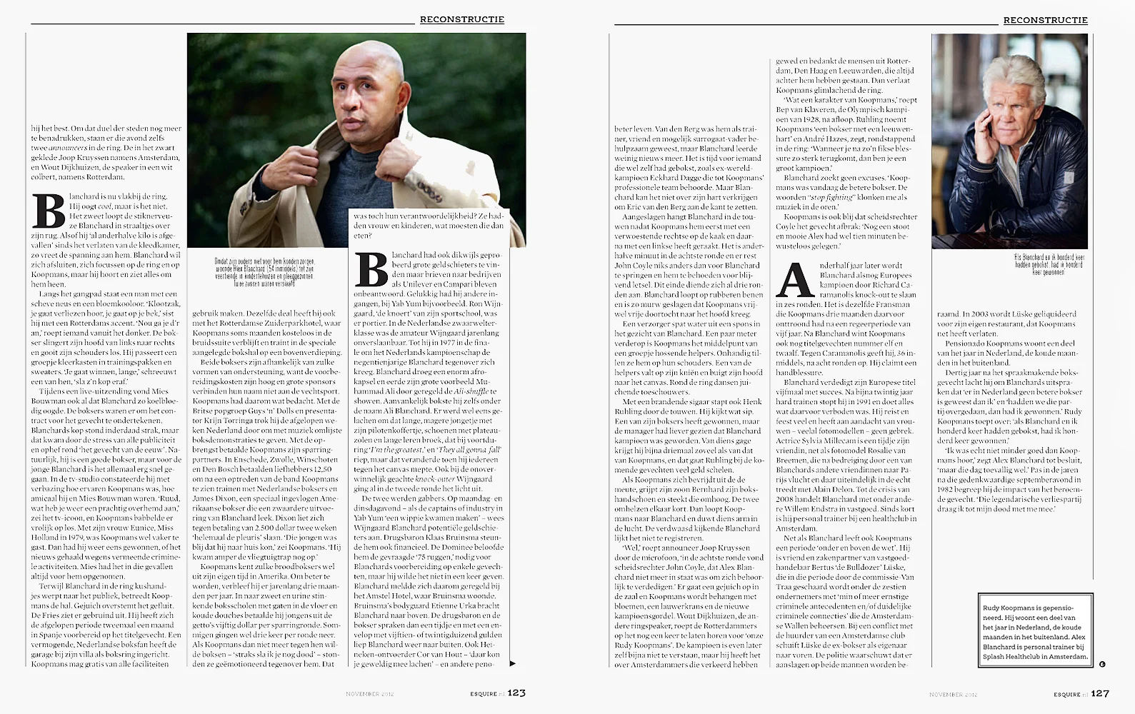 RETIRED BOXERS, ALEX BLANCHARD AND RUDY KOOPMAN FOR ESQUIRE MAGAZINE