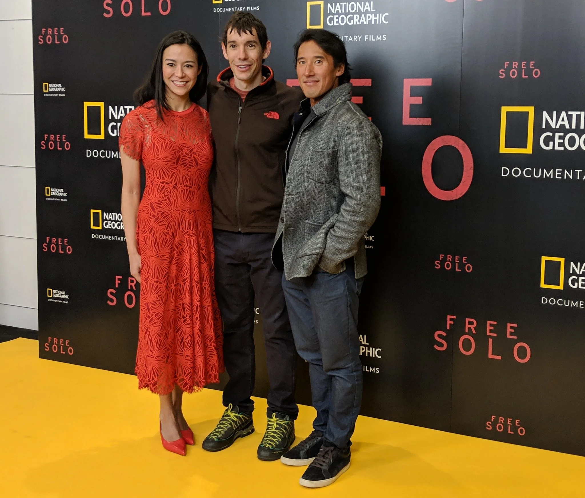 Climber Alex Honnold with filmmakers Chai Vasarhelyi and Jimmy Chin.
