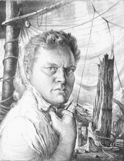 John A. Noble (1913-1983), Self Portrait , Lithograph, Edition 20, 1951 The Noble Maritime Collection, Gift of the Noble Family