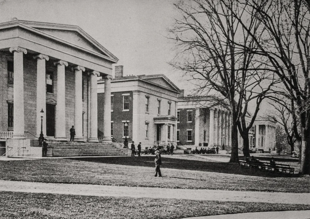 The front lawn and the famous front five buildings, now National Historic Landmarks