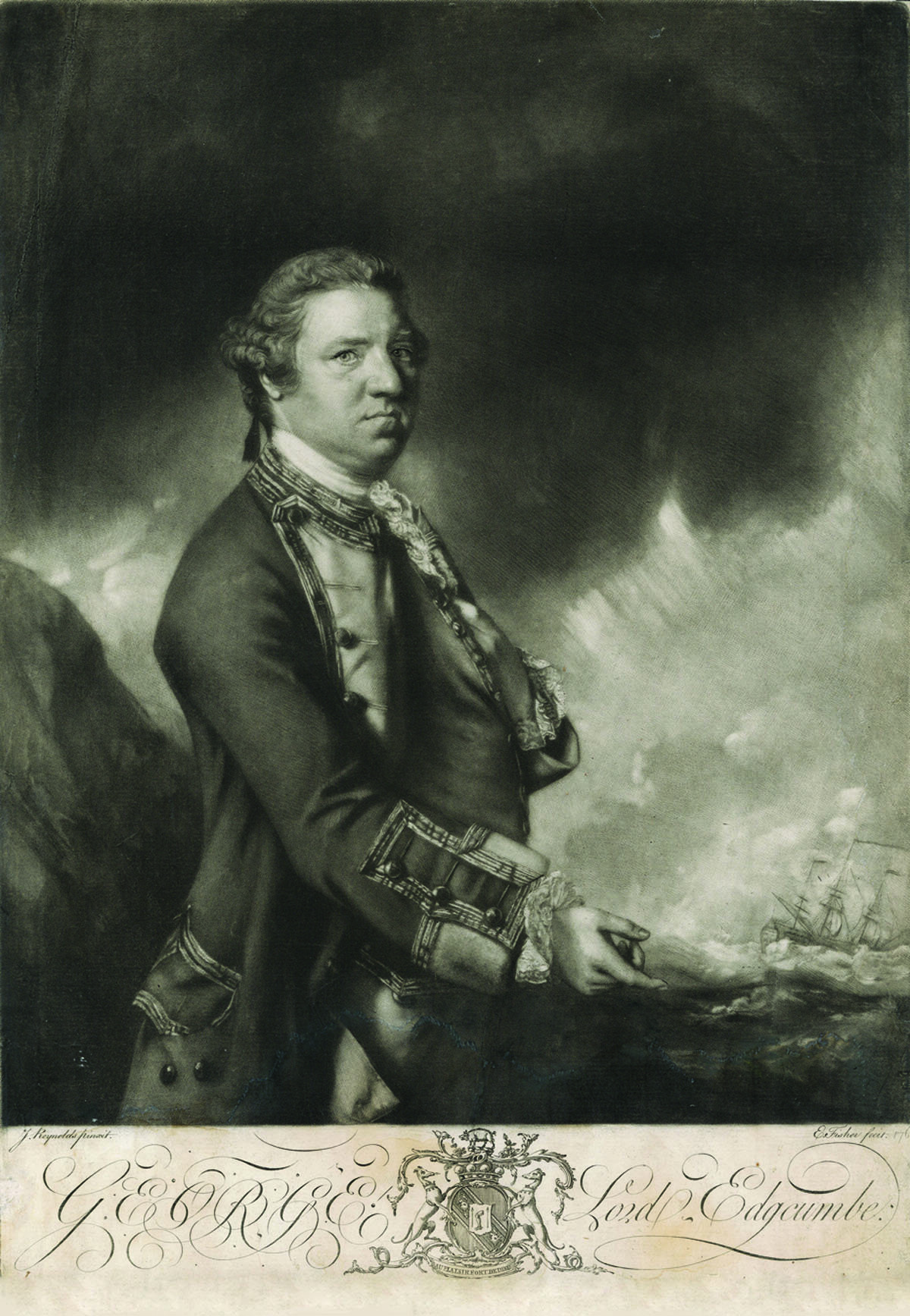   Edward Fisher (1722-1781)  after Sir Joshua Reynolds (1723-1792)   George, Lord Edgcumbe&nbsp;   Mezzotint, 1761 The Noble Maritime Collection  Gift of Barnett Shepherd  