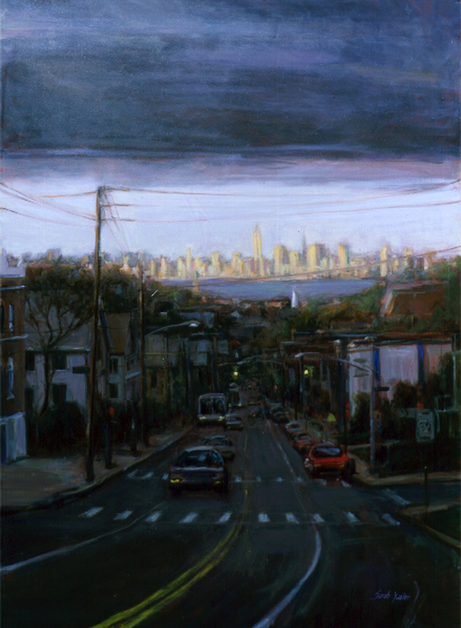 Sarah Yuste,r Lower Manhattan, Oil on canvas, 2002, 44” x 54”