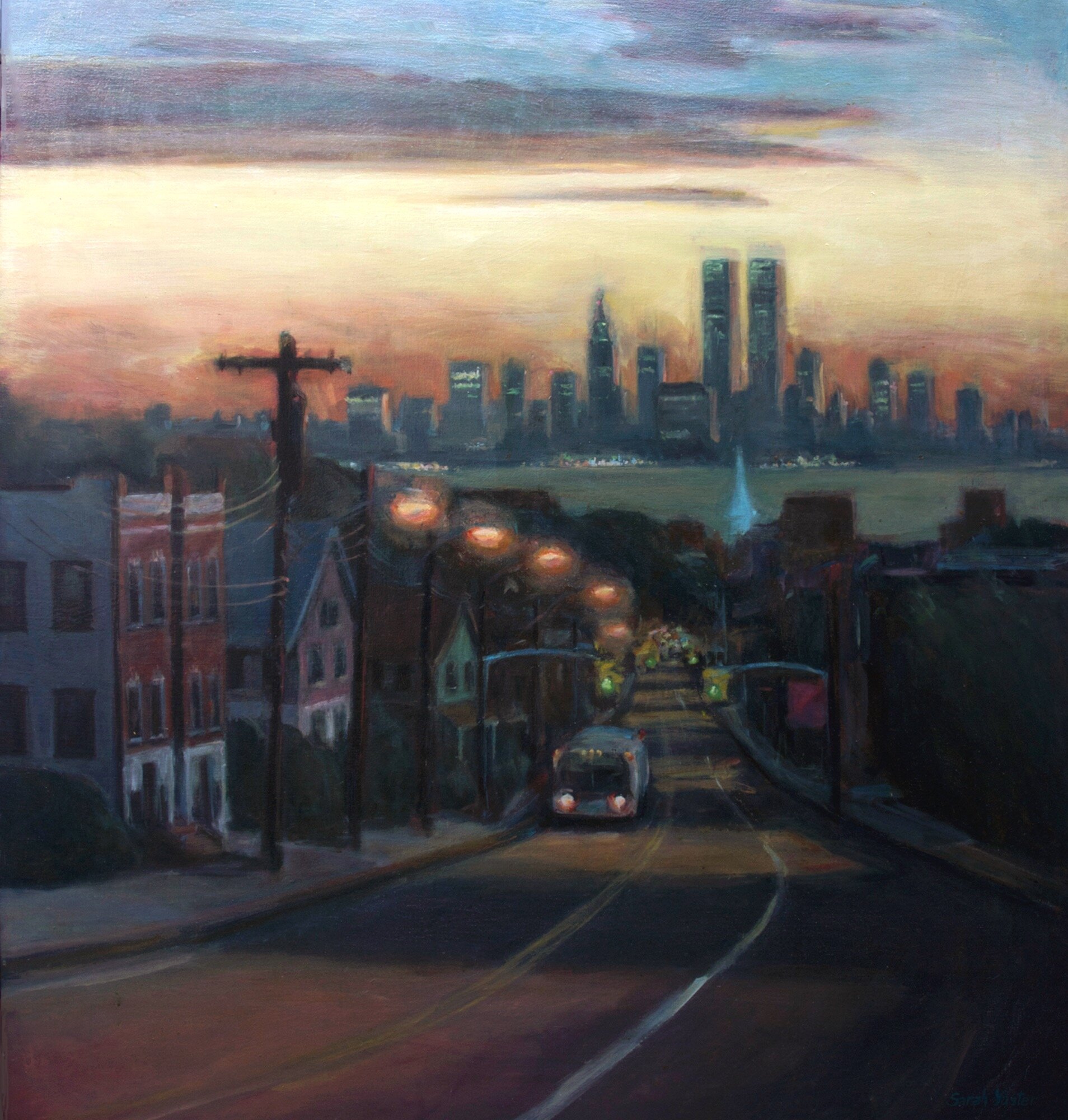 Sarah Yuste,r Victory Boulevard at Dawn, Oil on canvas, 1985, 47” x 51”