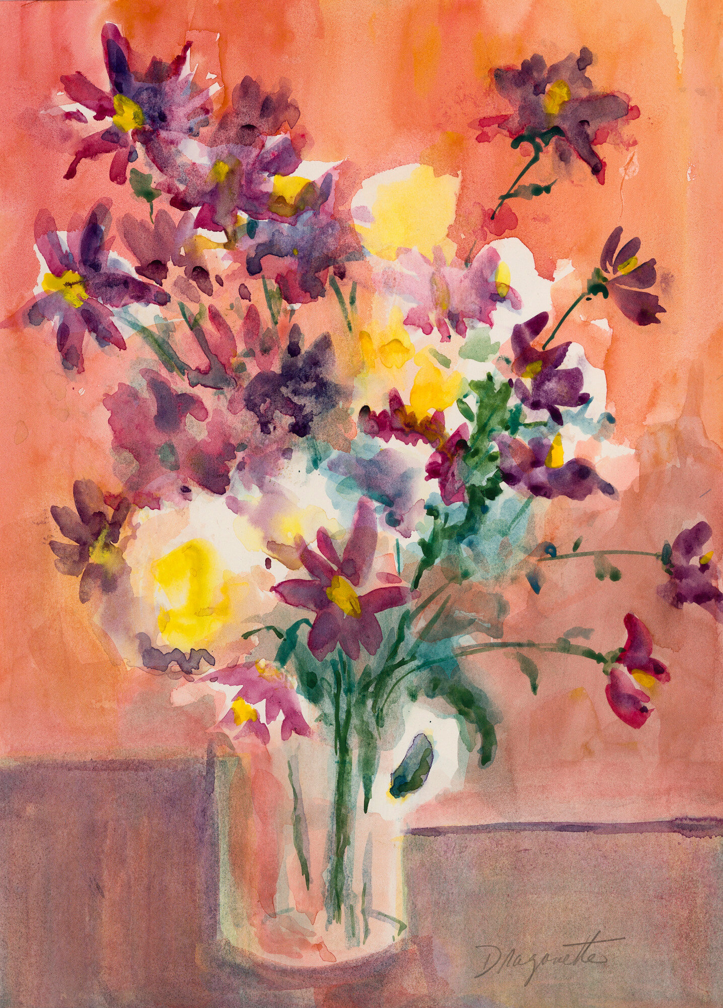  Eleanor Dragonette (1923-1997)  Untitled  Watercolor, date unknown, 14 ½” x 10 ½”   Gift of Nancy L. Pouch   