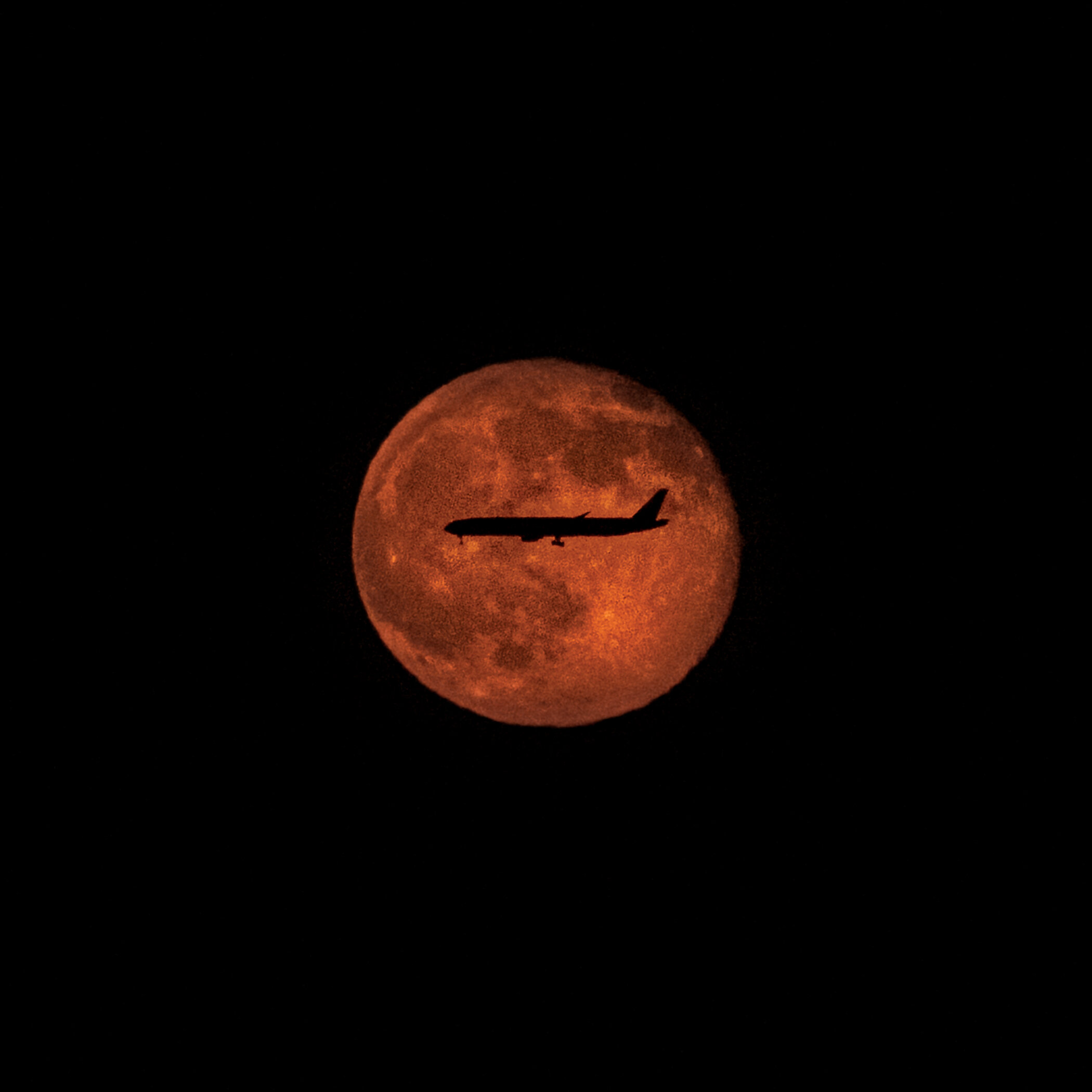  Mike Shane   Full Moon with Airplane, 2017   Archival pigment print, 2017, 7” x 7”  