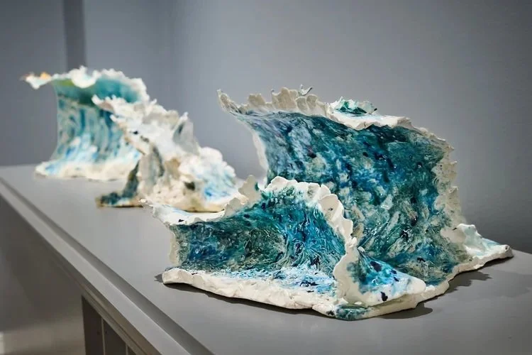 Captain Bill Schuppman, Nazare Portugal, Lat 39°.60’ N; Long 96°.67’ W. ,Ceramic, 15” x 14” x 10”