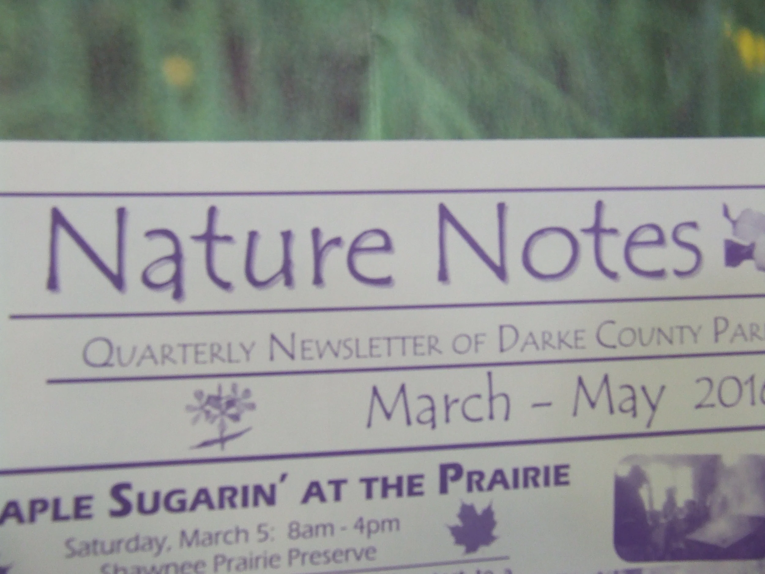 Darke County Parks' Nature Notes Newsletter