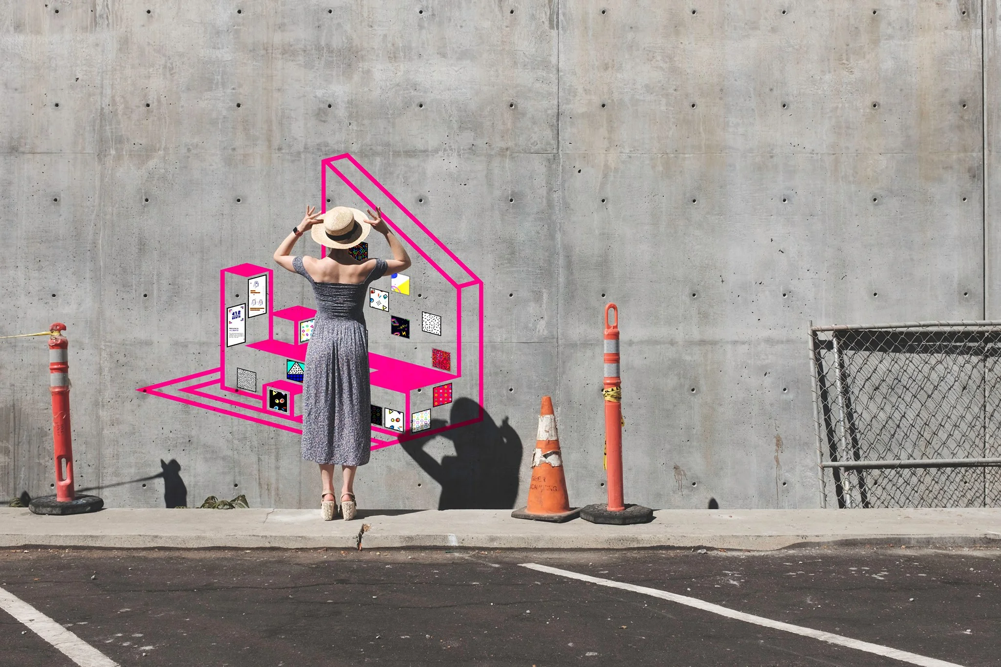 Example installation in a public setting. Each image is linked to a unique audio track.