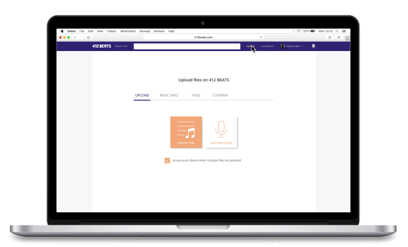 Musicians can upload individual songs, add metadata, and link each song to a visual marker.