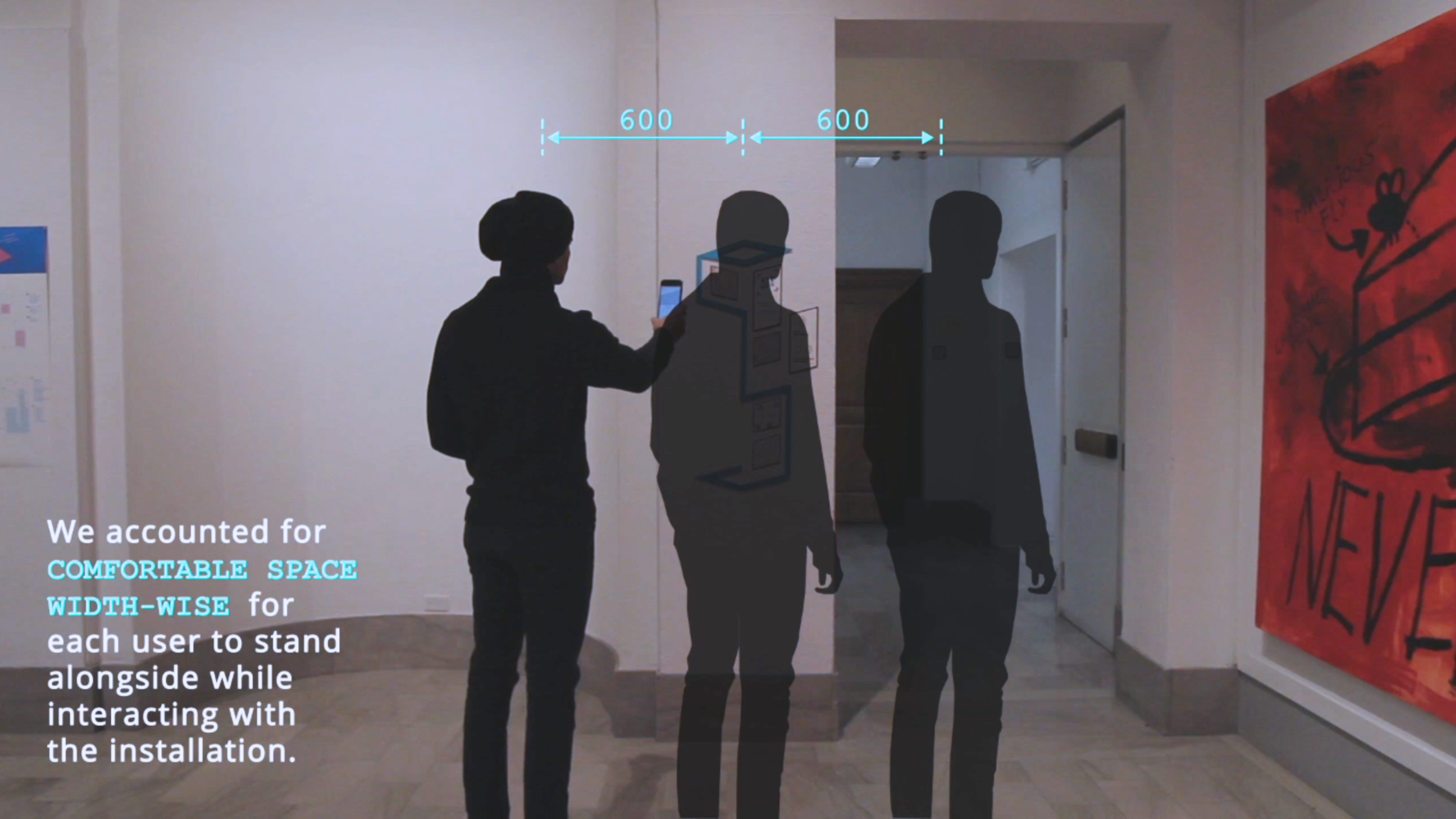 The installation can accommodate more than one user at once.