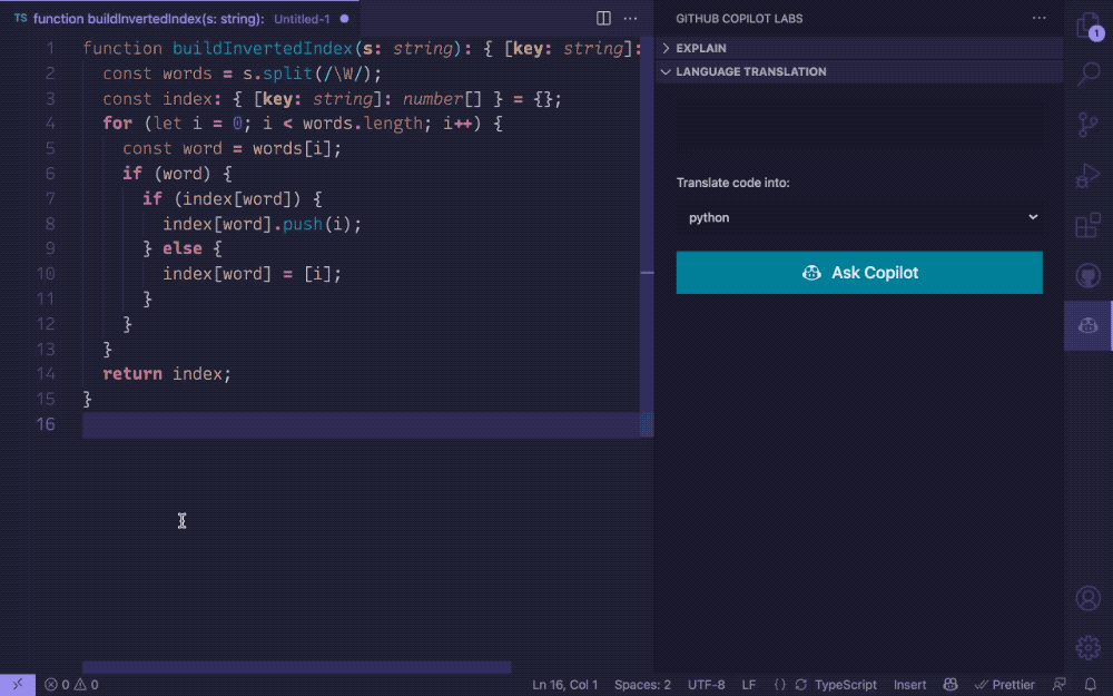 GitHub Copilot Labs — GitHub