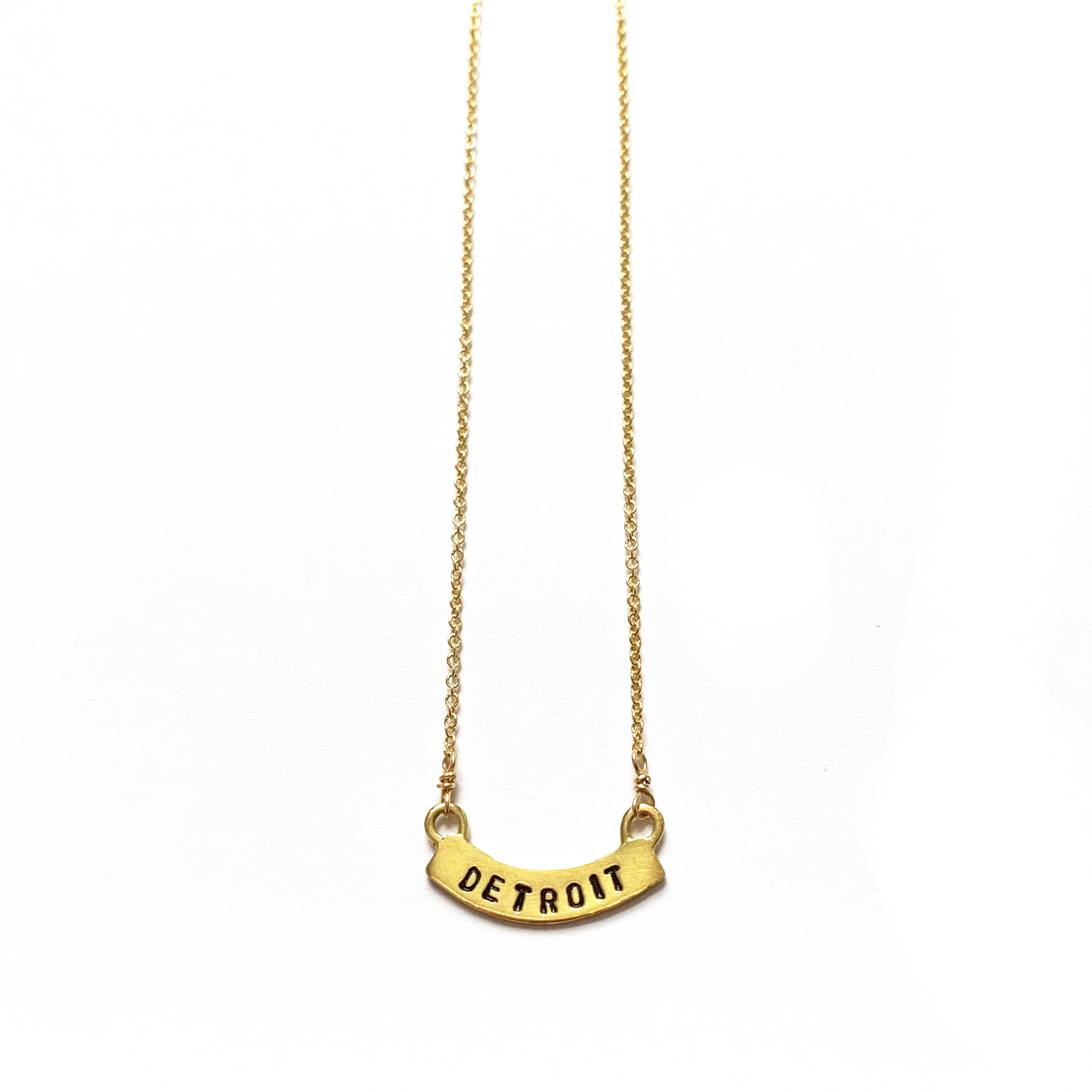Goldeluxe Jewelry Detroit Nameplate Necklace