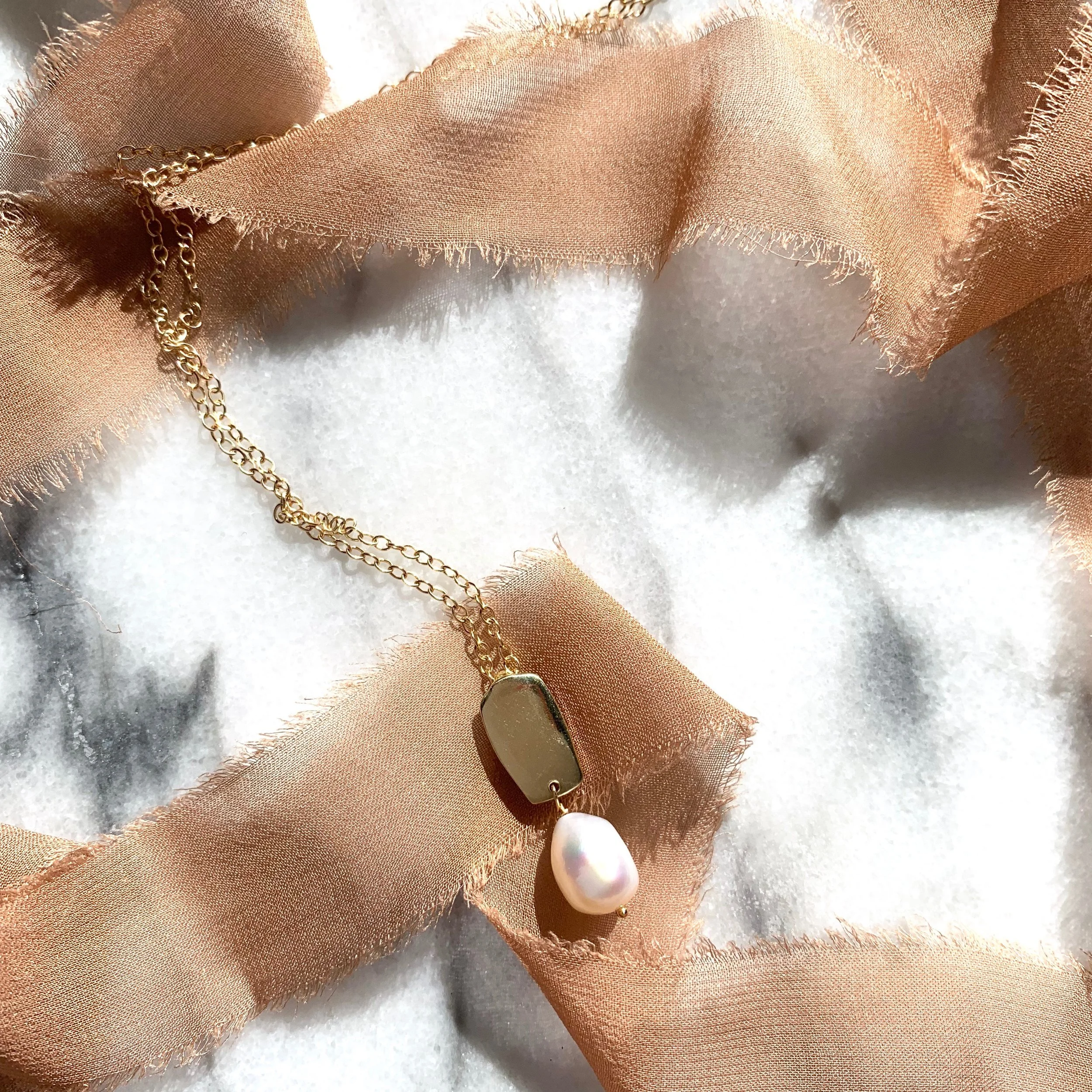 Siren Necklace with baroque pearl by goldeluxe