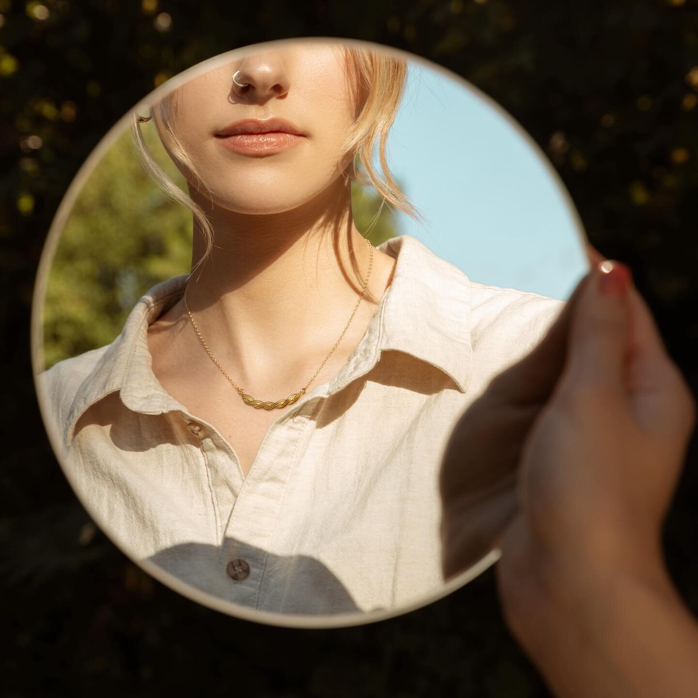 I posted this to my stories but I think it deserves a grid post - what an amazing photo 😍 @megannrebecca modeling the meadow necklace shot by @gabriellastephaniec . This necklace is my best selling necklace!