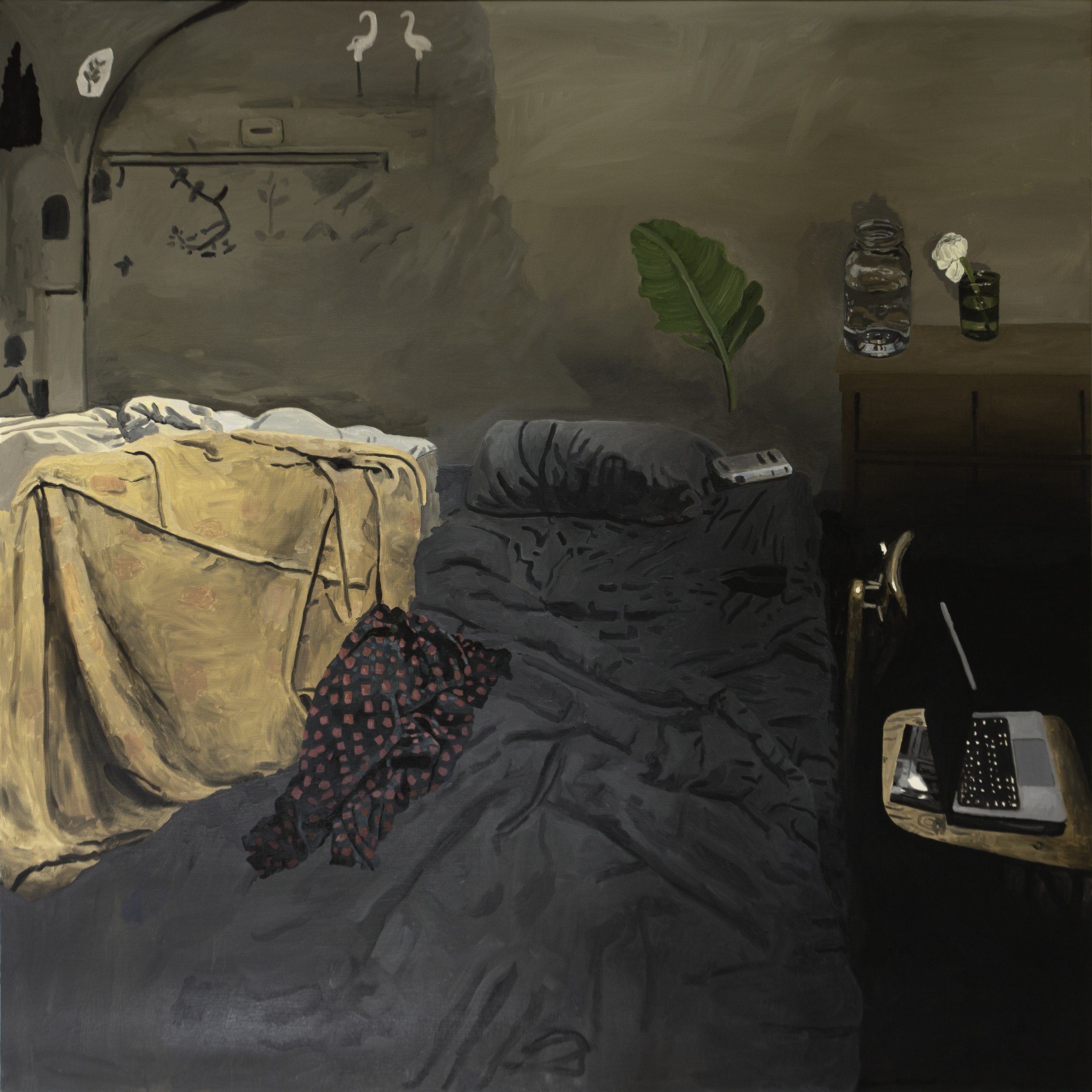 Bed and Water Glass