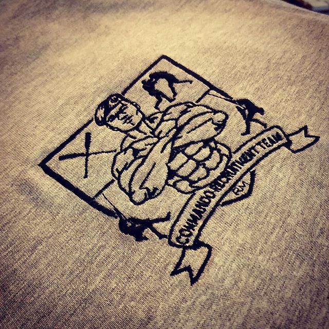Some detailed embroidery for the Commando Recruitment Team #embroidery #commando #tshirts #exeter #devon #roarclothinguk