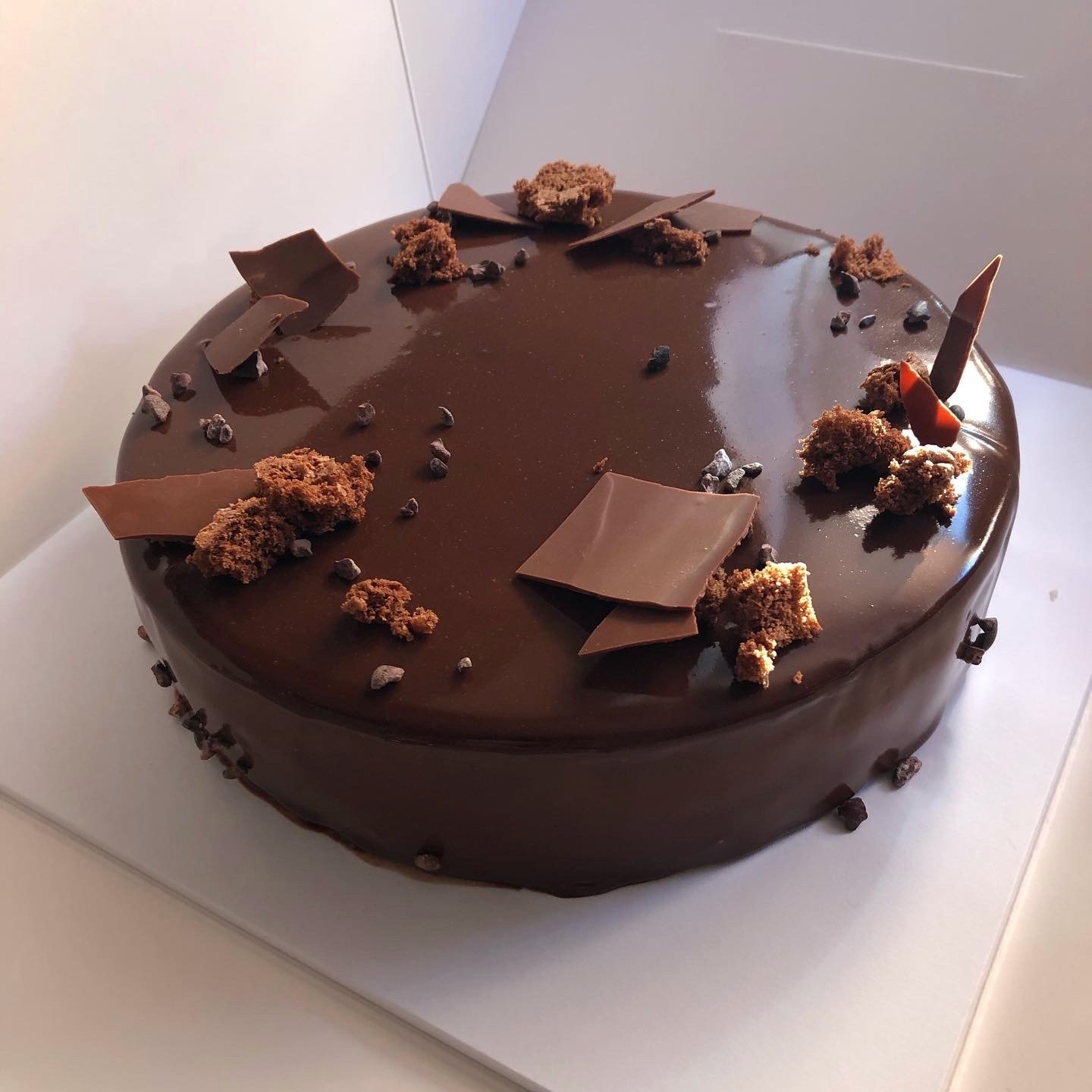 CHOCOLATE MOUSSE CAKE  - with chocolate decorations