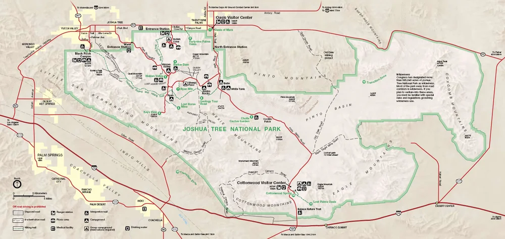 Joshua Tree Camping Map Camping — Joshua Tree Visitors Guide