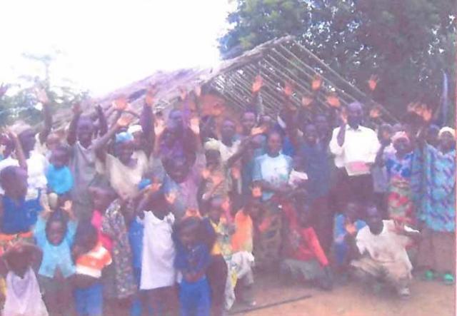 Congregation at place of worship before construction