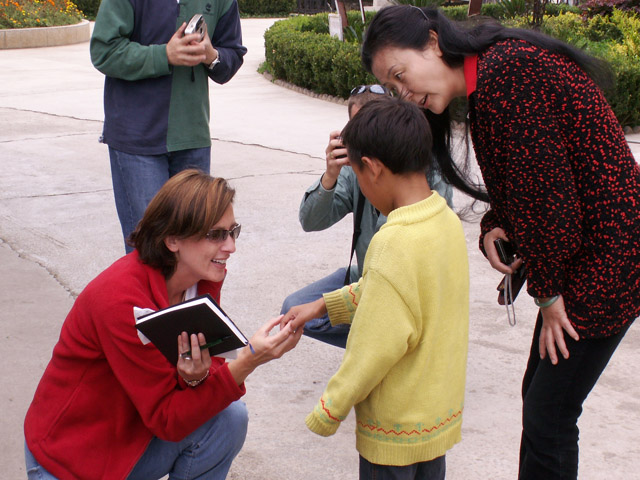 Meeting new child at orphanage who is blind