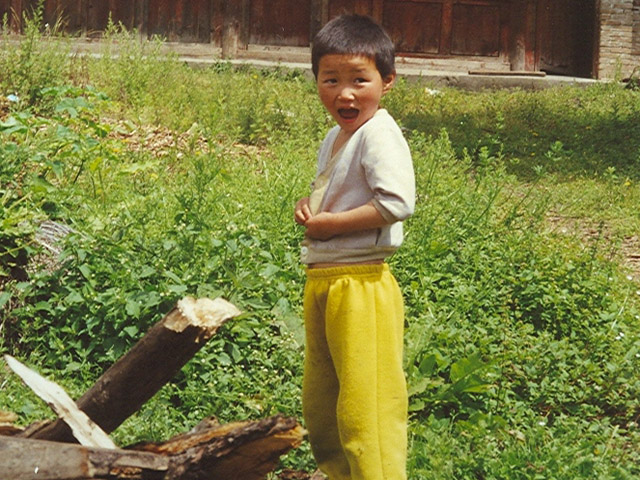 Young boy in village