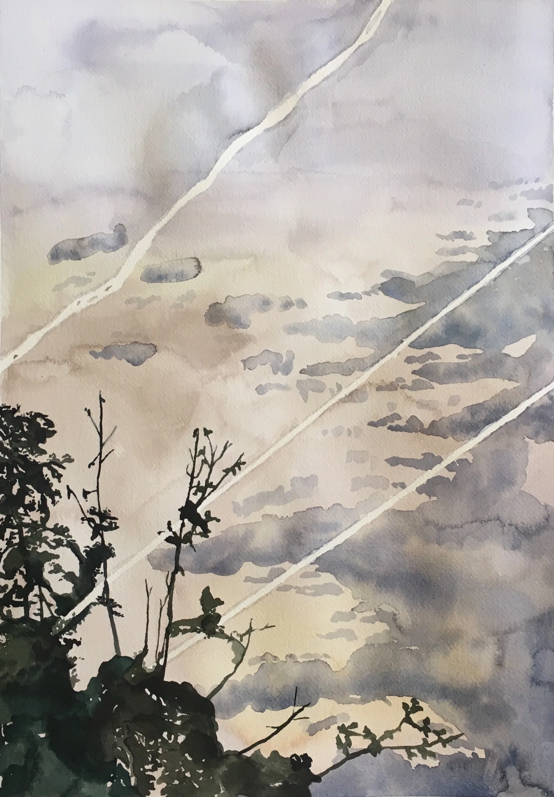Set, Watercolor, 24x18", 2018