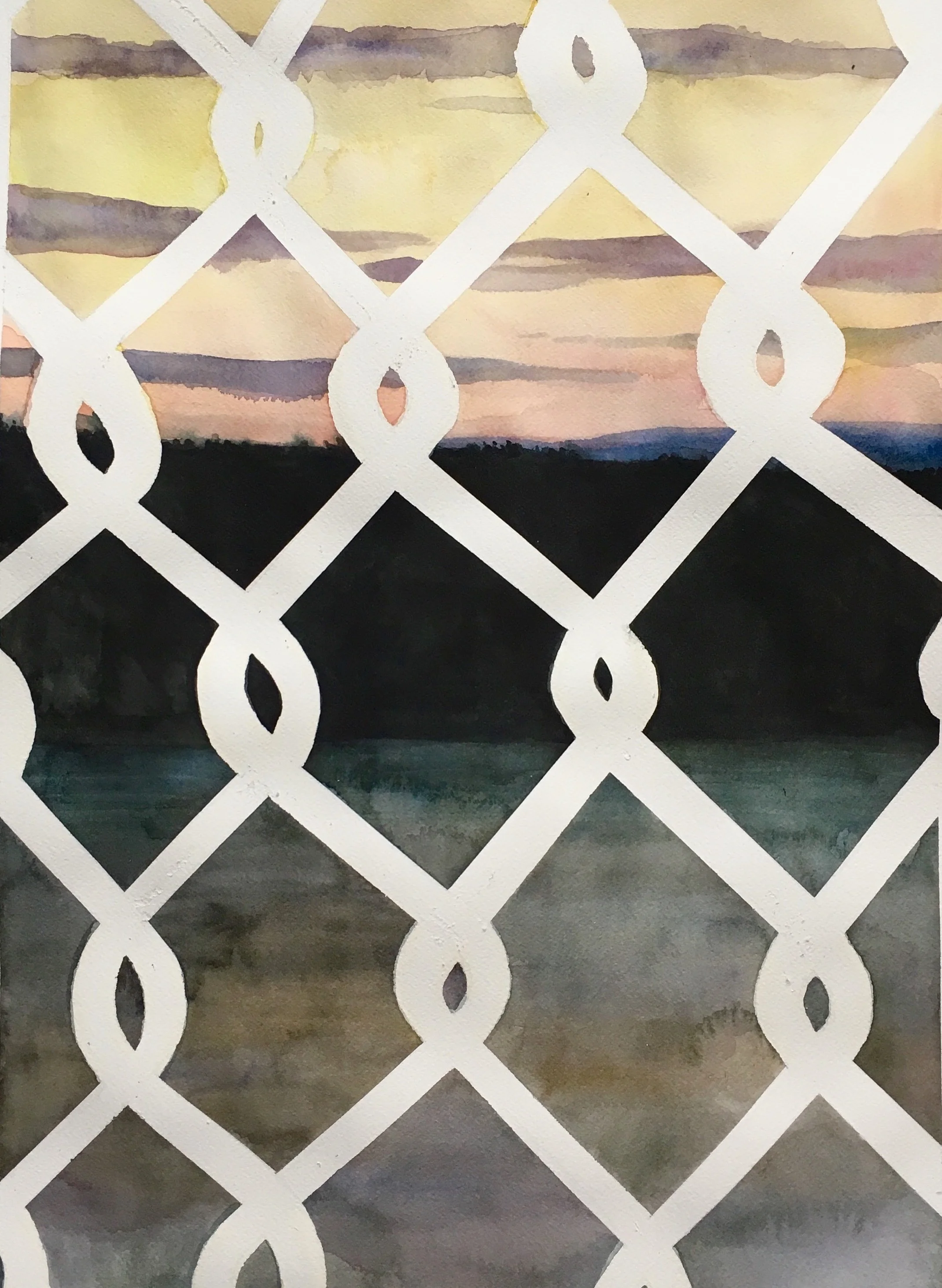 Linked, Watercolor, 24x18", 2018