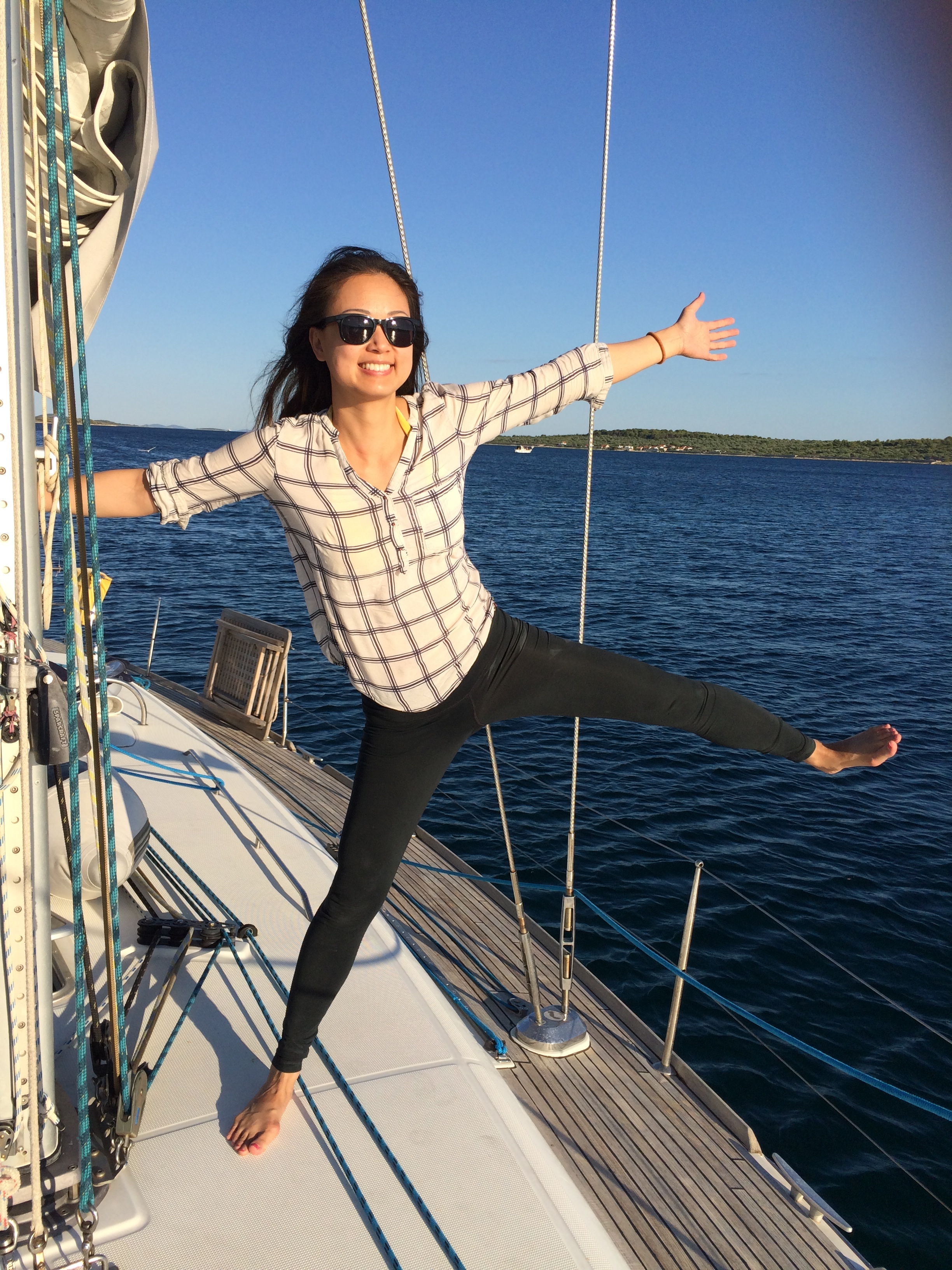 Carolyn Liou, sailing near Croatia this past summer. 