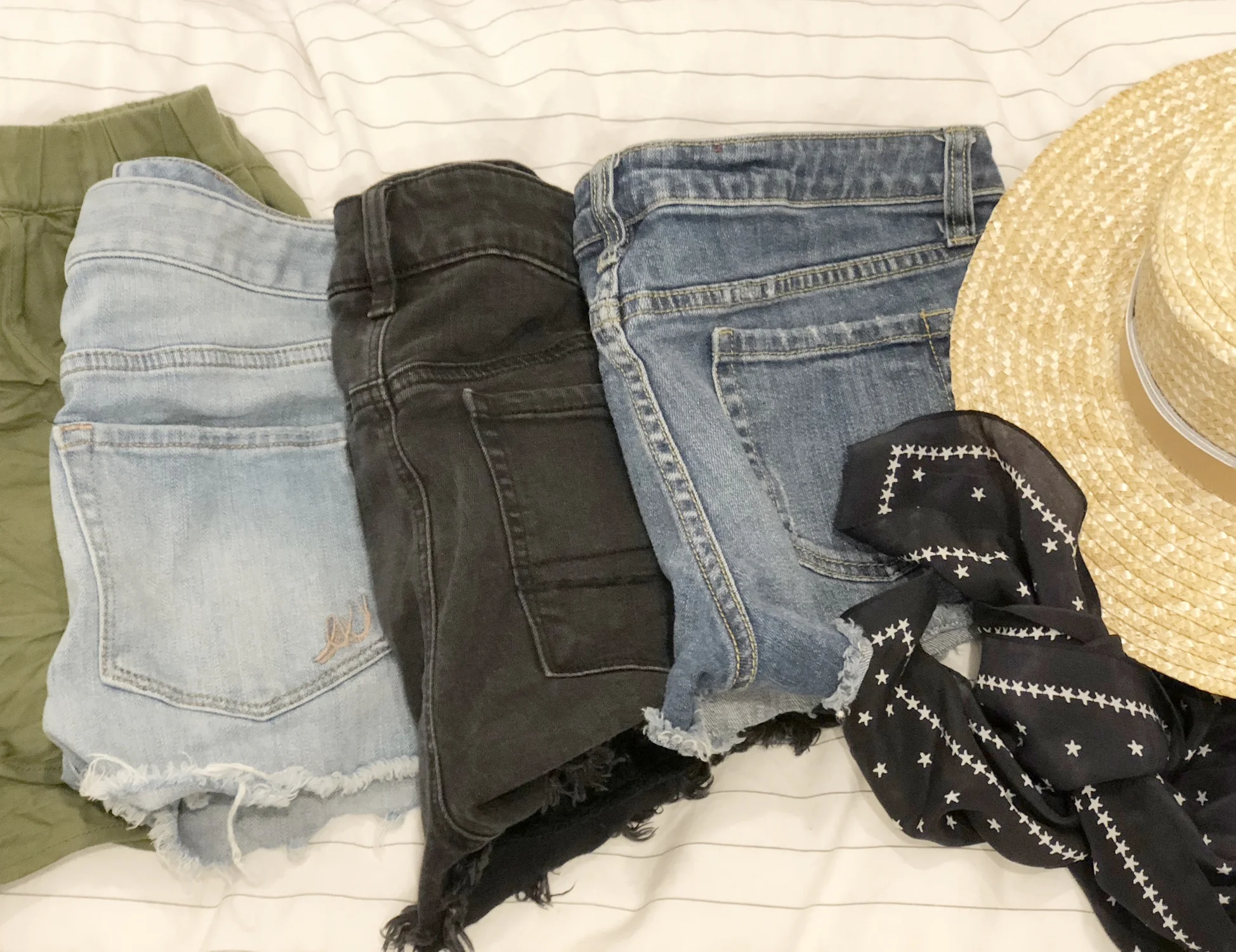 Laying out my outfits ahead of time, helps me to visualize how much I am packing.
