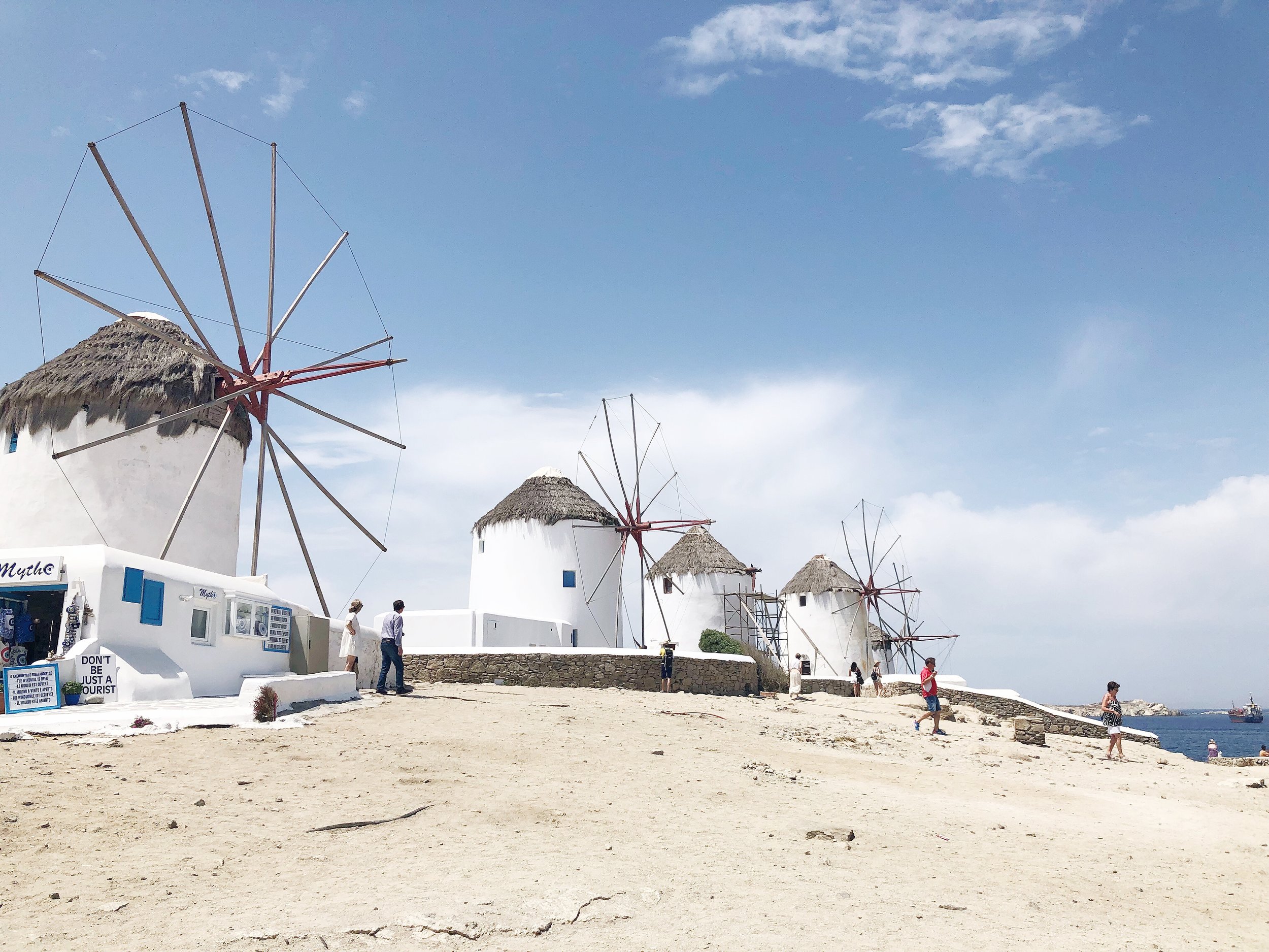 The windmills in Mykonos.