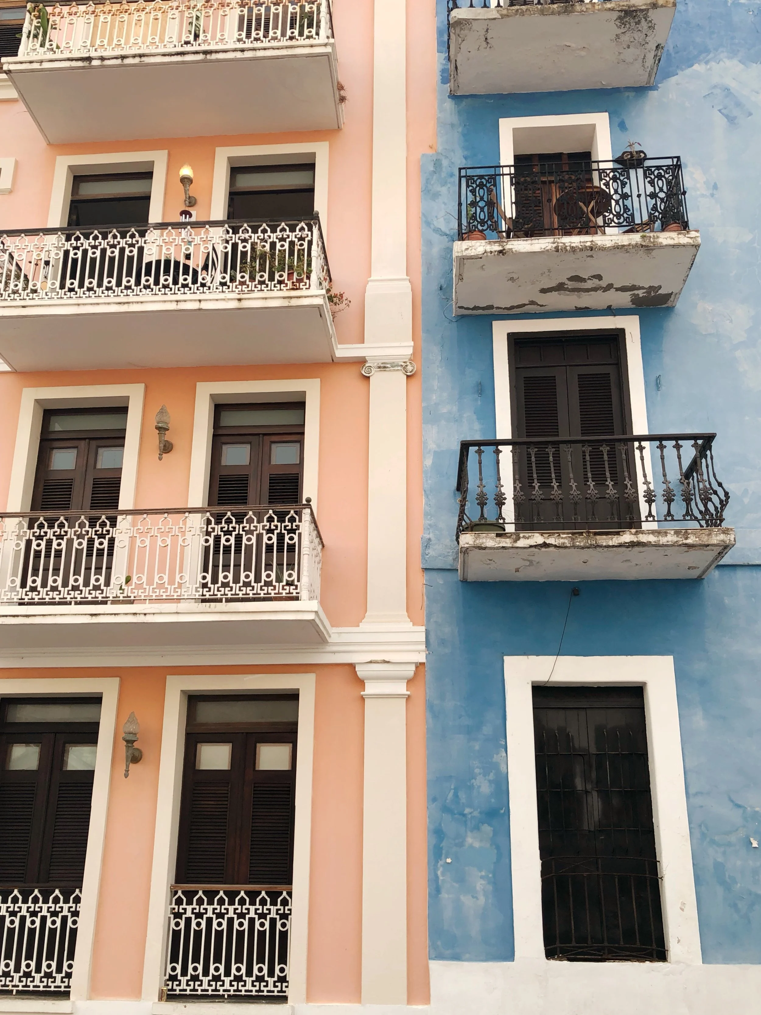 Admiring the buildings in Old San Juan.