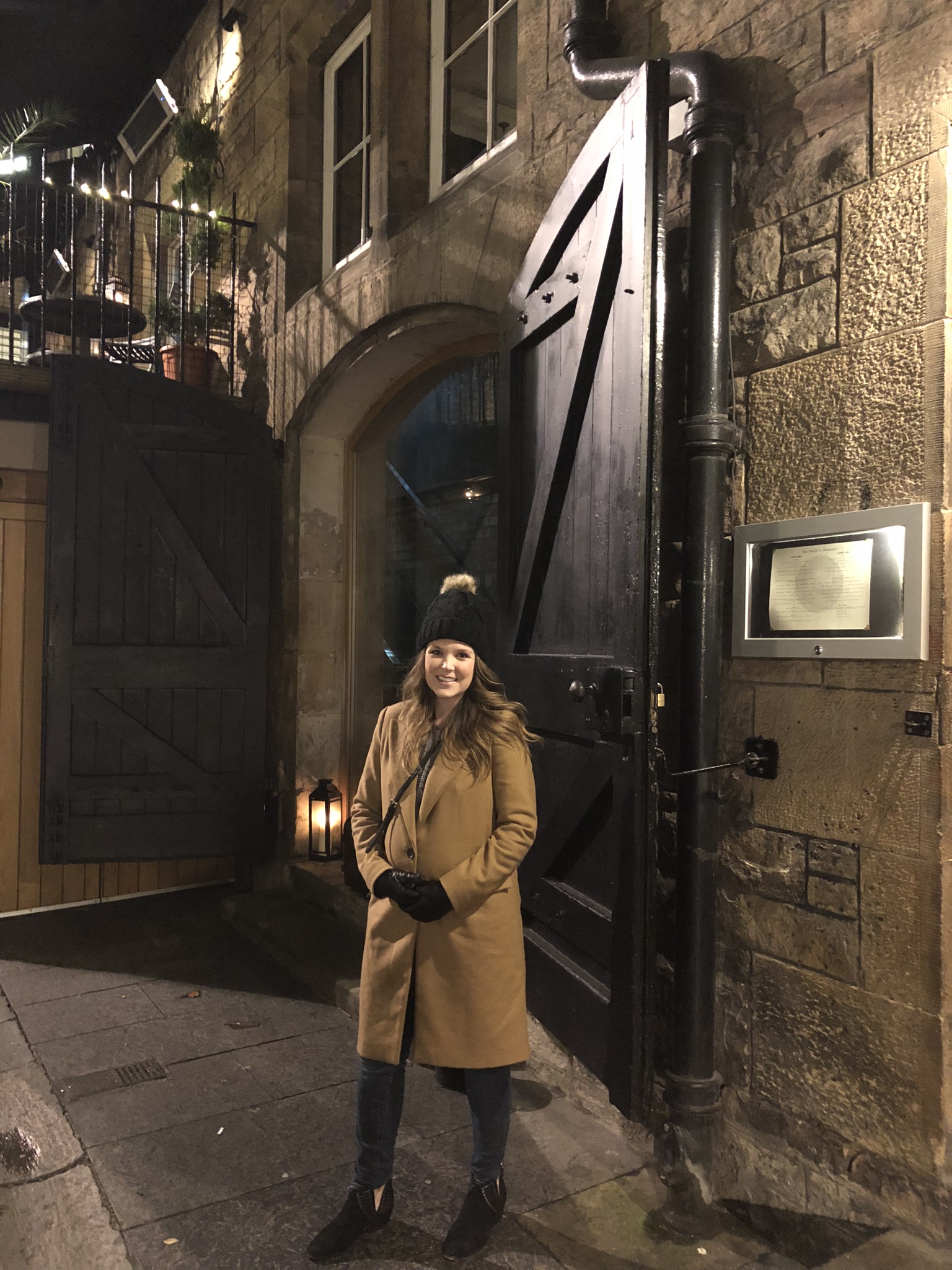 Edinburgh, Scotland at night for dinner - the rain let up and it was quite pleasant!