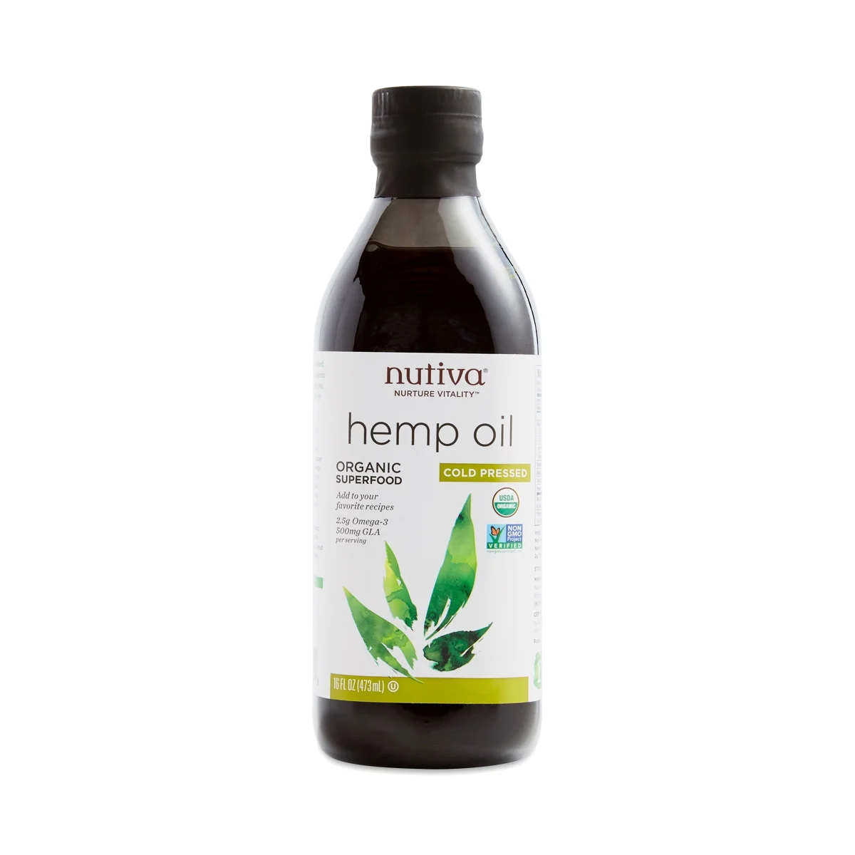 Nutiva Hemp Oil is Organic, Certified Vegan, Non-GMO, Cold-pressed superfood. It has Omega-3s, Omega-6s, and Omega-9s! 1 Tablespoon