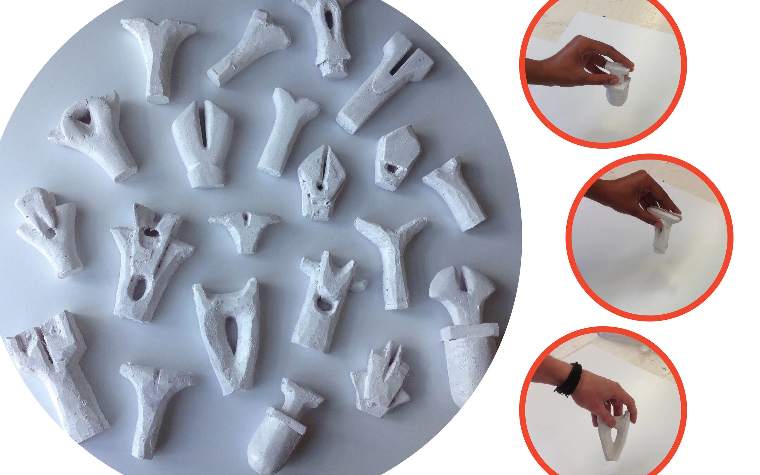Foam models of chess piece forms
