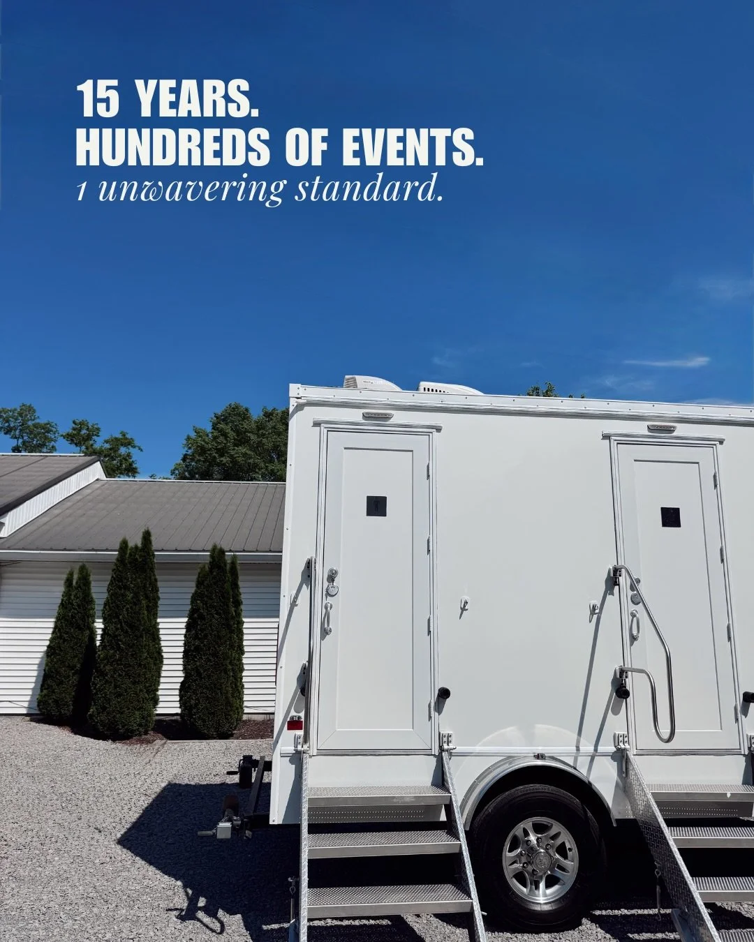 15 years. Hundreds of events. One unwavering standard. 

PoshPrivy was built on a simple belief: every detail of your event matters, including the restrooms. Since day one, we&rsquo;ve been committed to delivering a luxury experience that matches the