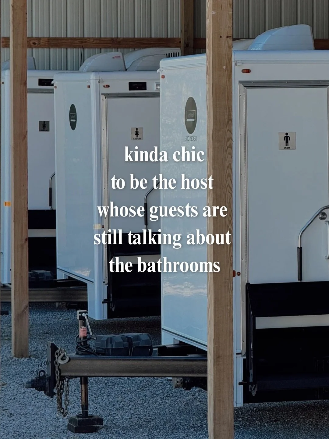 Kinda chic to be the host whose guests are still talking about the bathrooms.🚽👏🤍😏 #kindachic #luxuryrestrooms #restroomtrailer #poshprivy #nashvillewedding