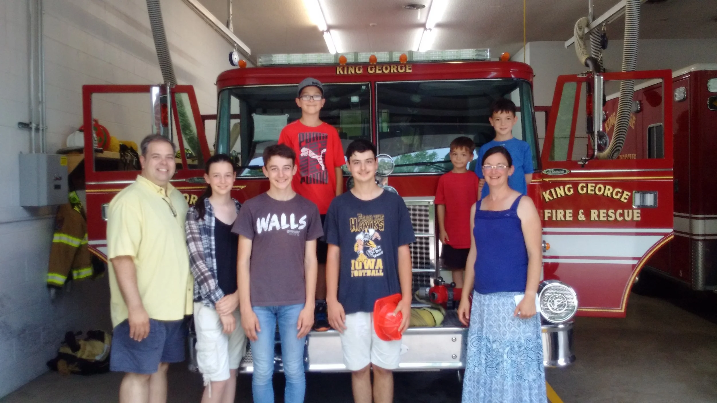 The Knabe Family Sharing Psalm 91 and Encouragement with the King George, VA Fire and Rescue Department