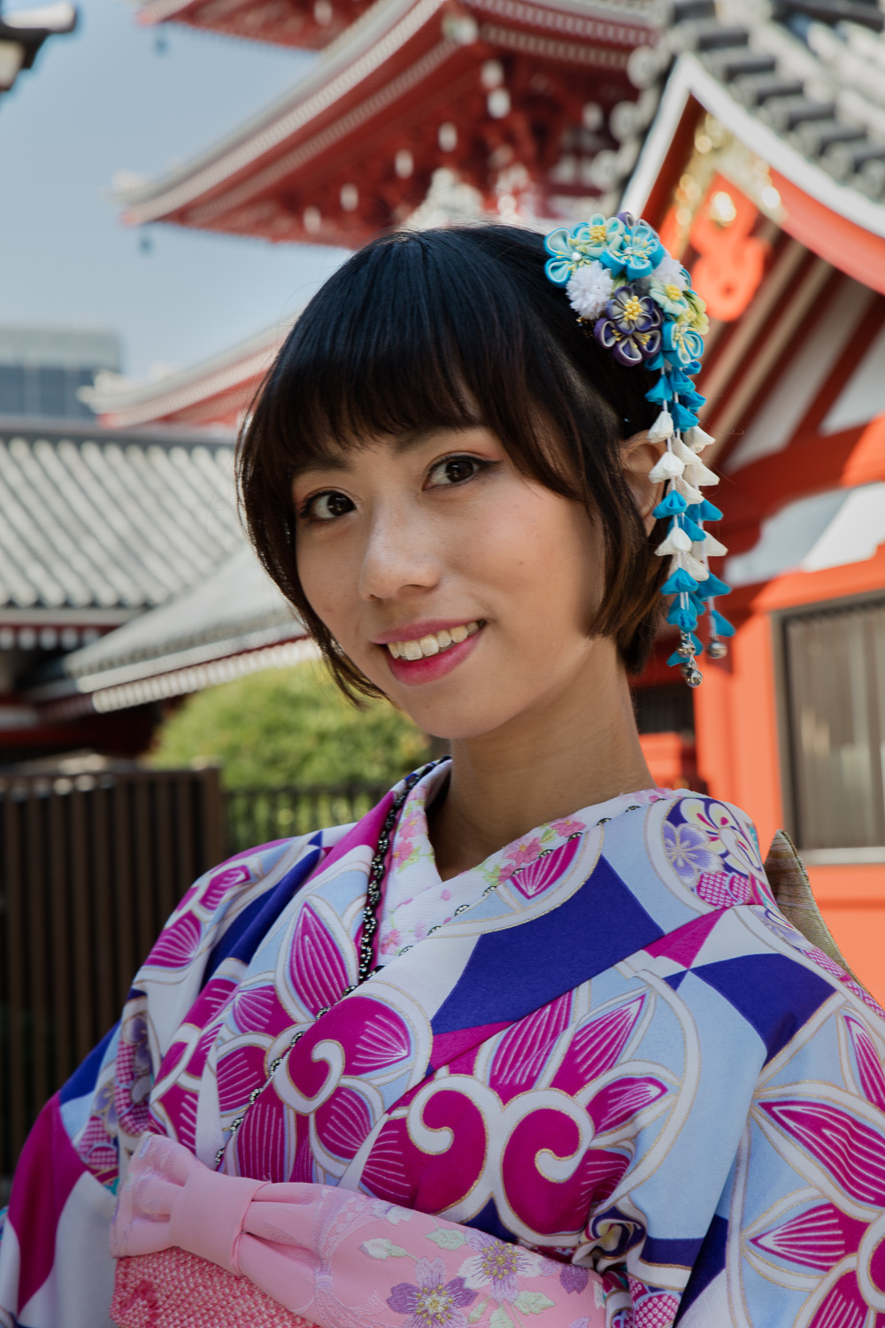 Posing for Sensoji Photo