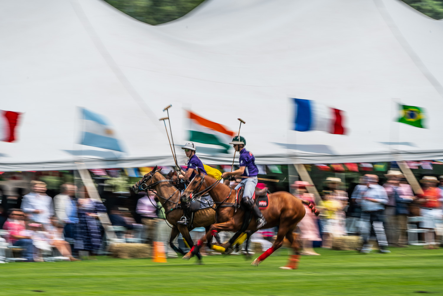 Action in front of the tent at the Mashomack polo club in pine plains, ny. blurs help define the speed of the game..jpg