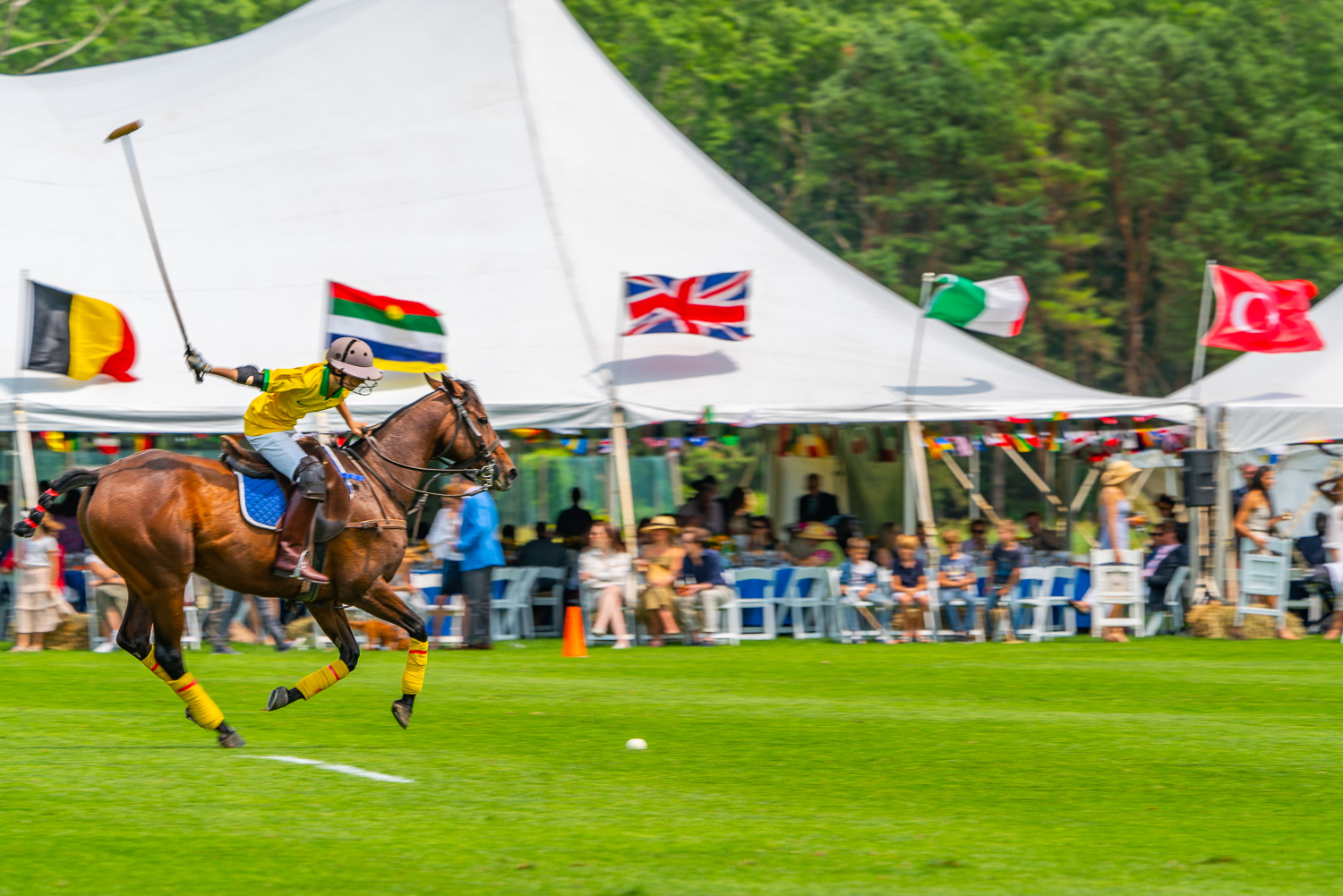 Mallot high this young player gets his chance to hit the ball in front of the grandstands at the Mashomack polo club in pine plains,NY.jpg