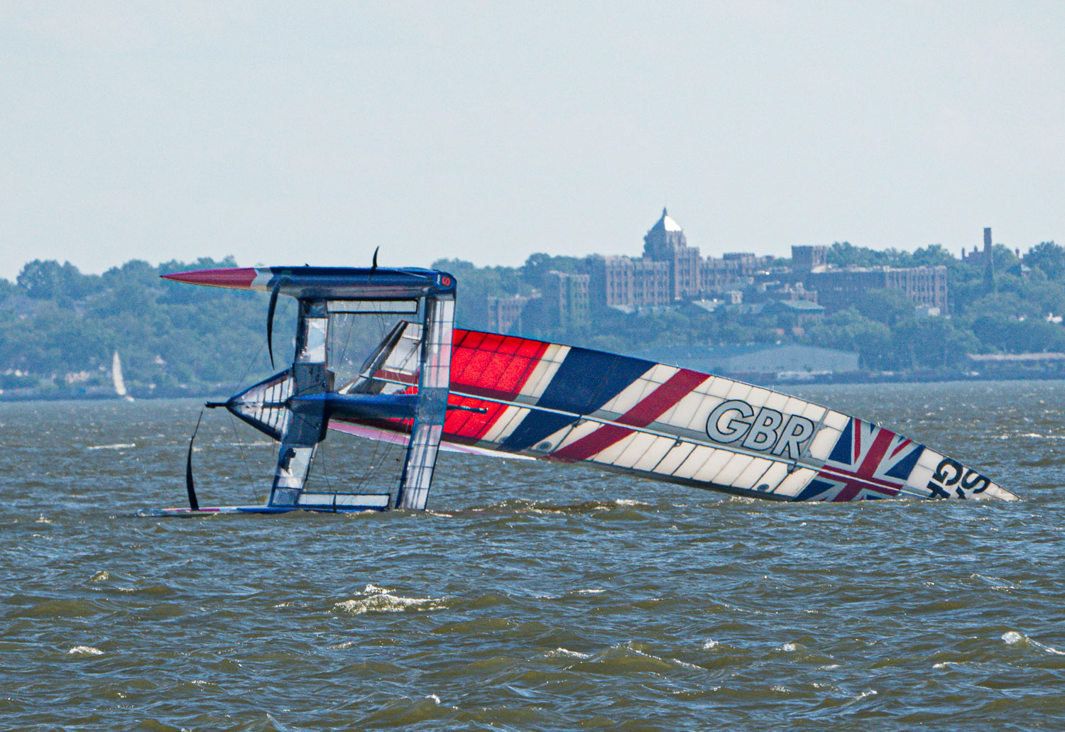 Great Britian capsizes in the Sail GP Race on the Hudson.jpg