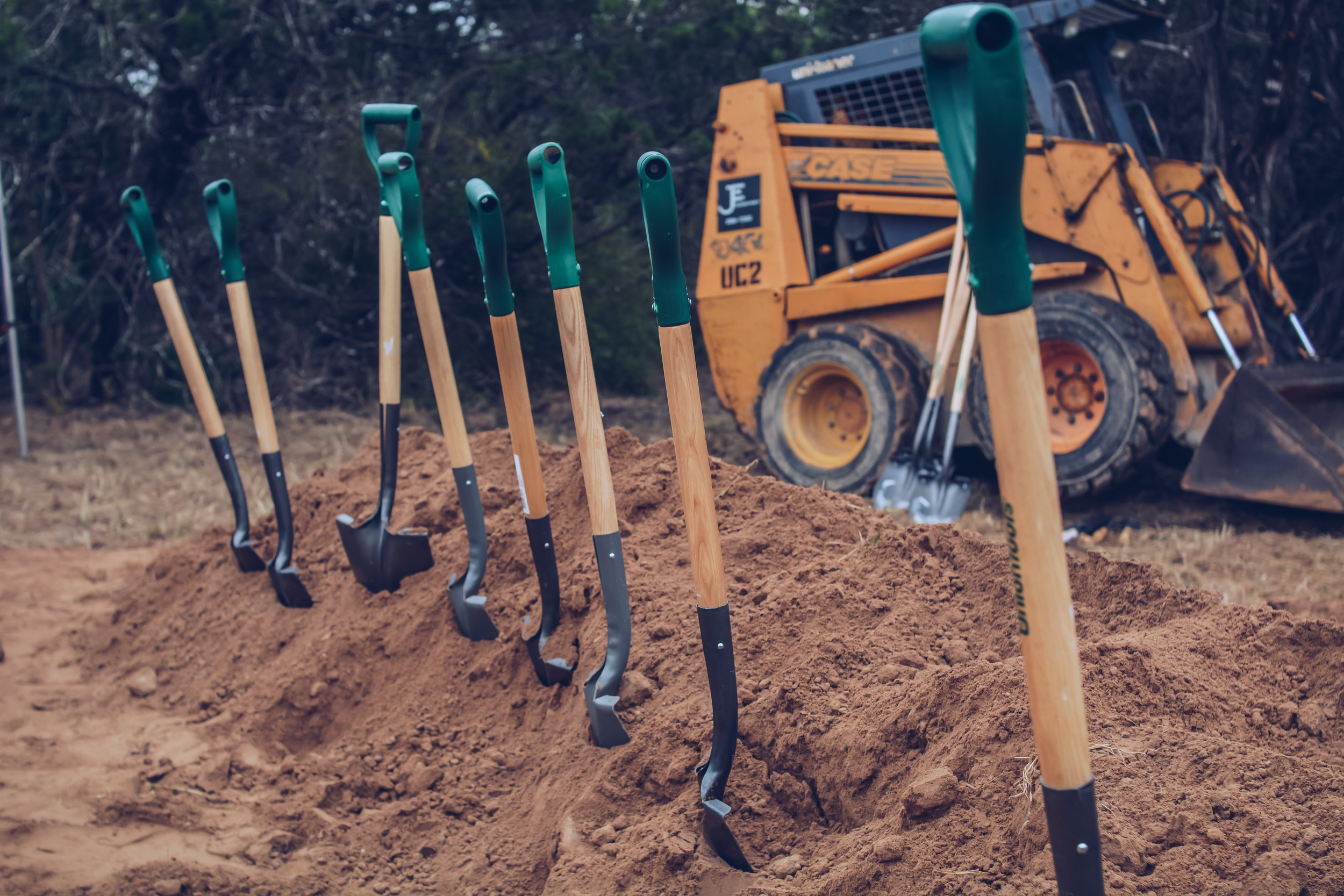 Shovels at the groundbreaking