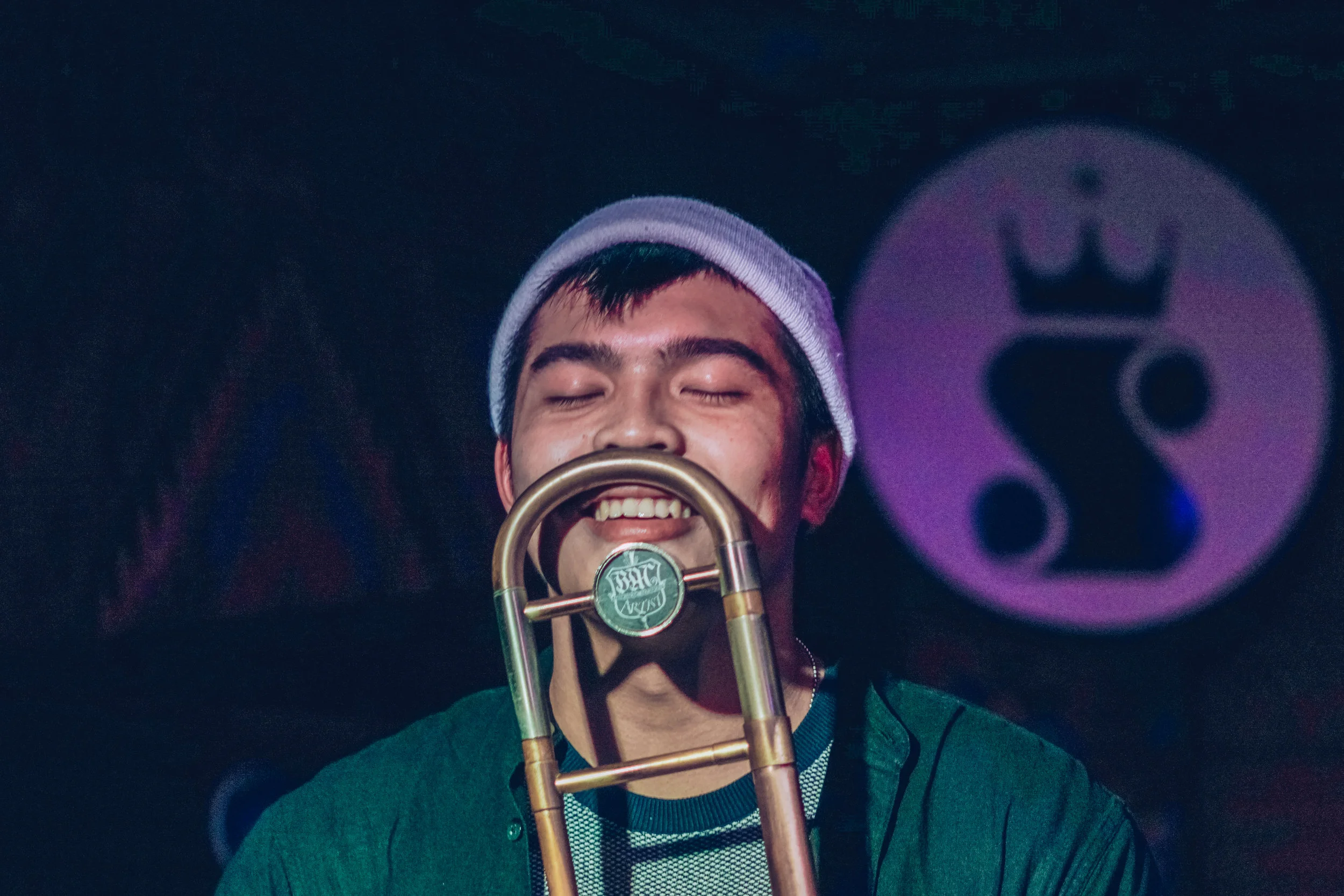 This is the wonderful trombonist , Denzel Mendoza, for Haley Heynderickx