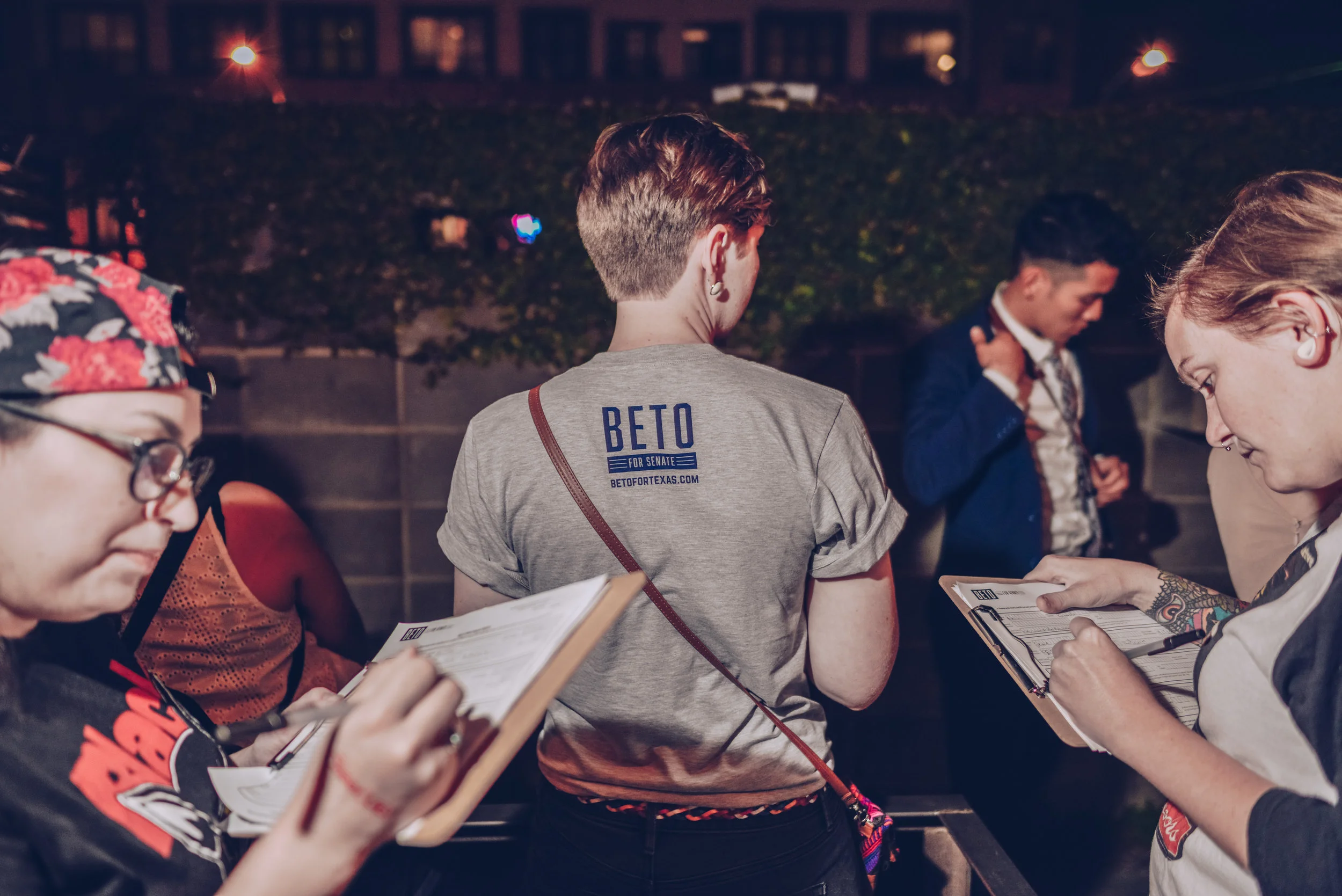 The Beto Field Team getting folks signed up to volunteer and registered to vote