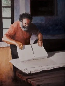 “The Paper Maker” Watercolor Featured in 2010 fall issue American Artist Magazine