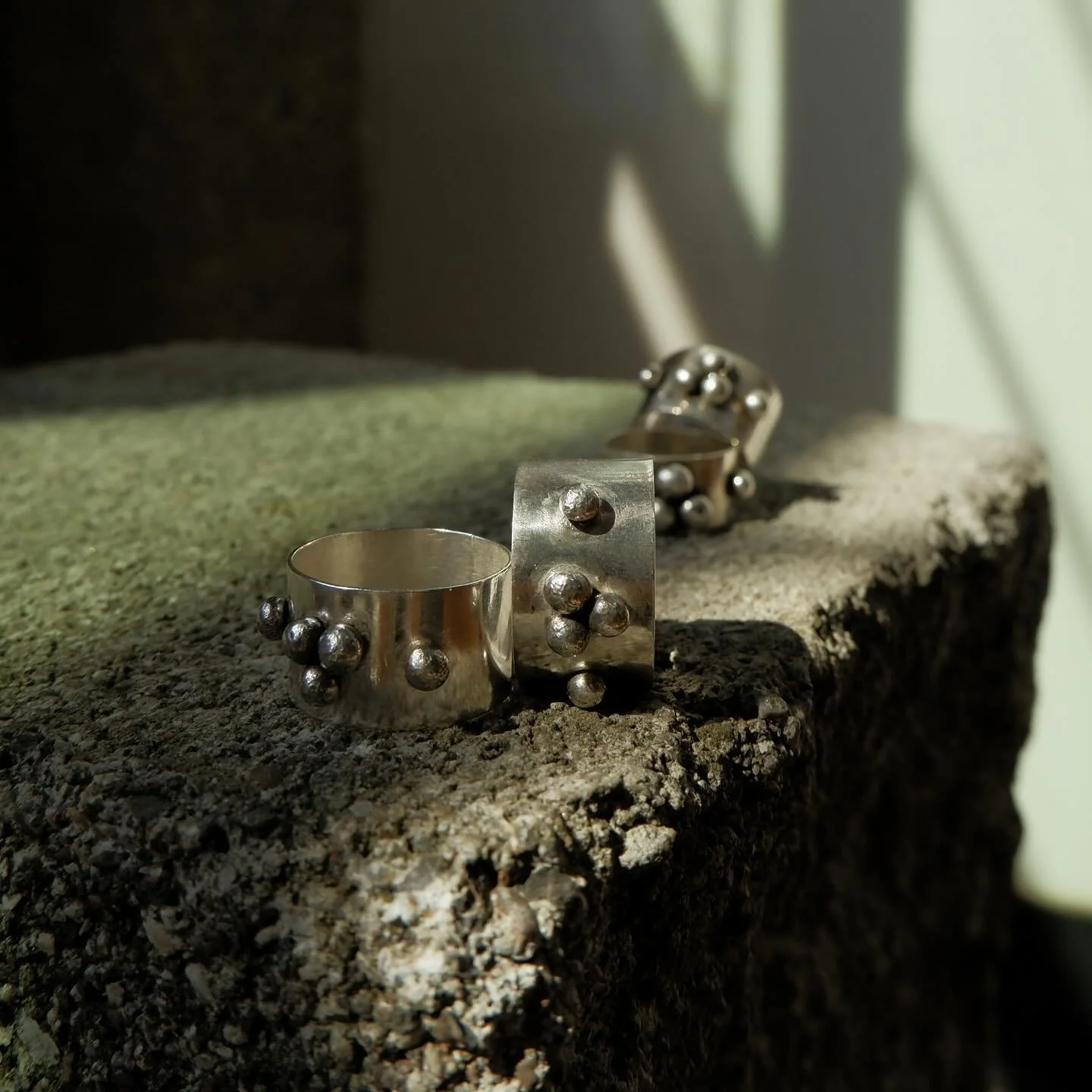Sterling silver wide band rings , made to order. Link in profile