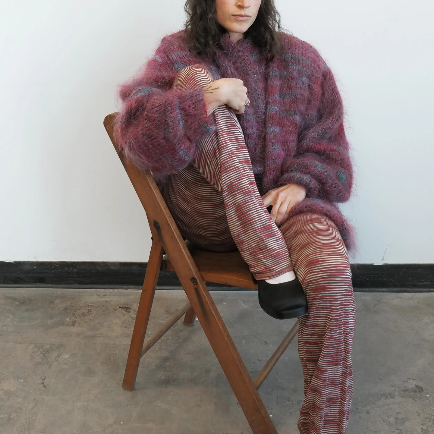 Mohair coat + Missoni knit pants both just listed online