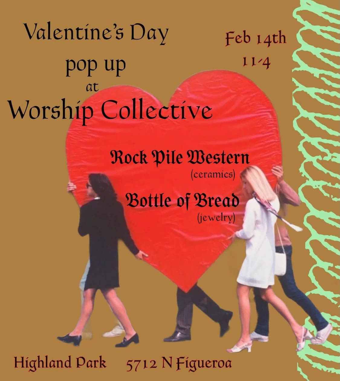 HEY Los Angeles! I will be doing a jewelry pop up on Valentines day at @shopworshipvintage ! Come find a special treat for your lover (or for yourself?!) . @graduationboy69 will also be set up selling hand carved spoons and ceramics , and of course, 