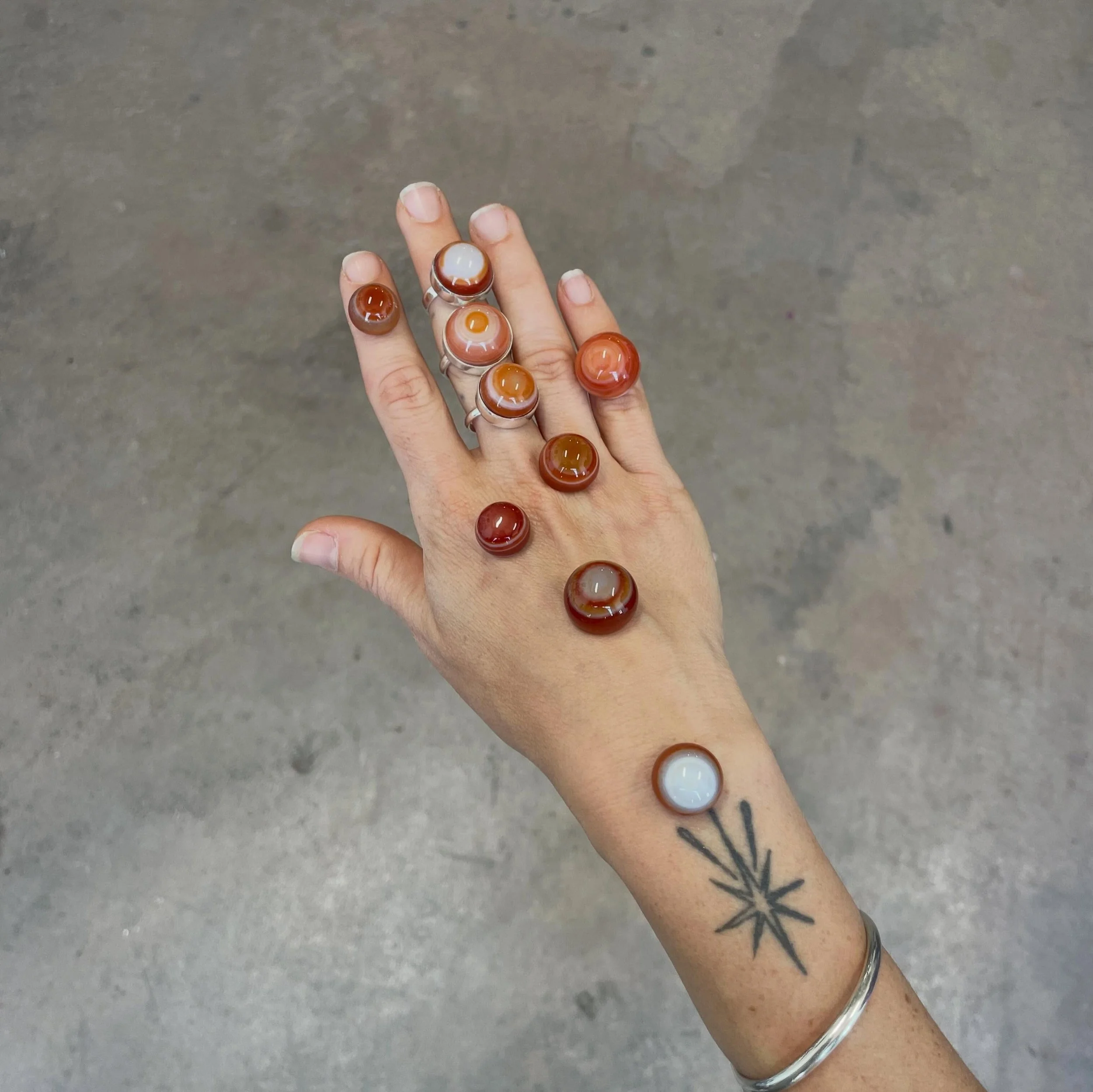 Mars red eye agate rings 🪐☄️custom in your size.
