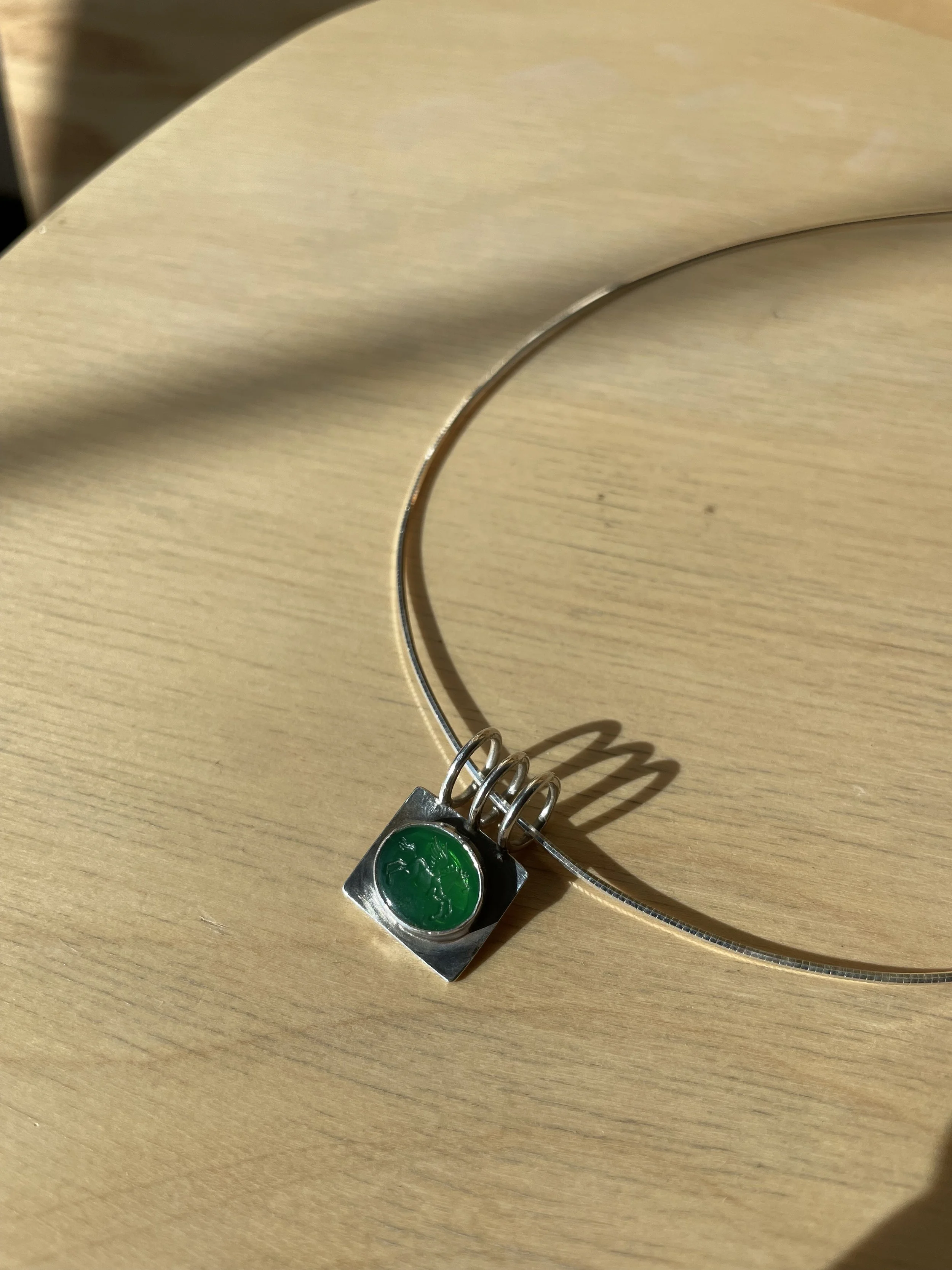 Ring Me Necklace - Glass Pegasus